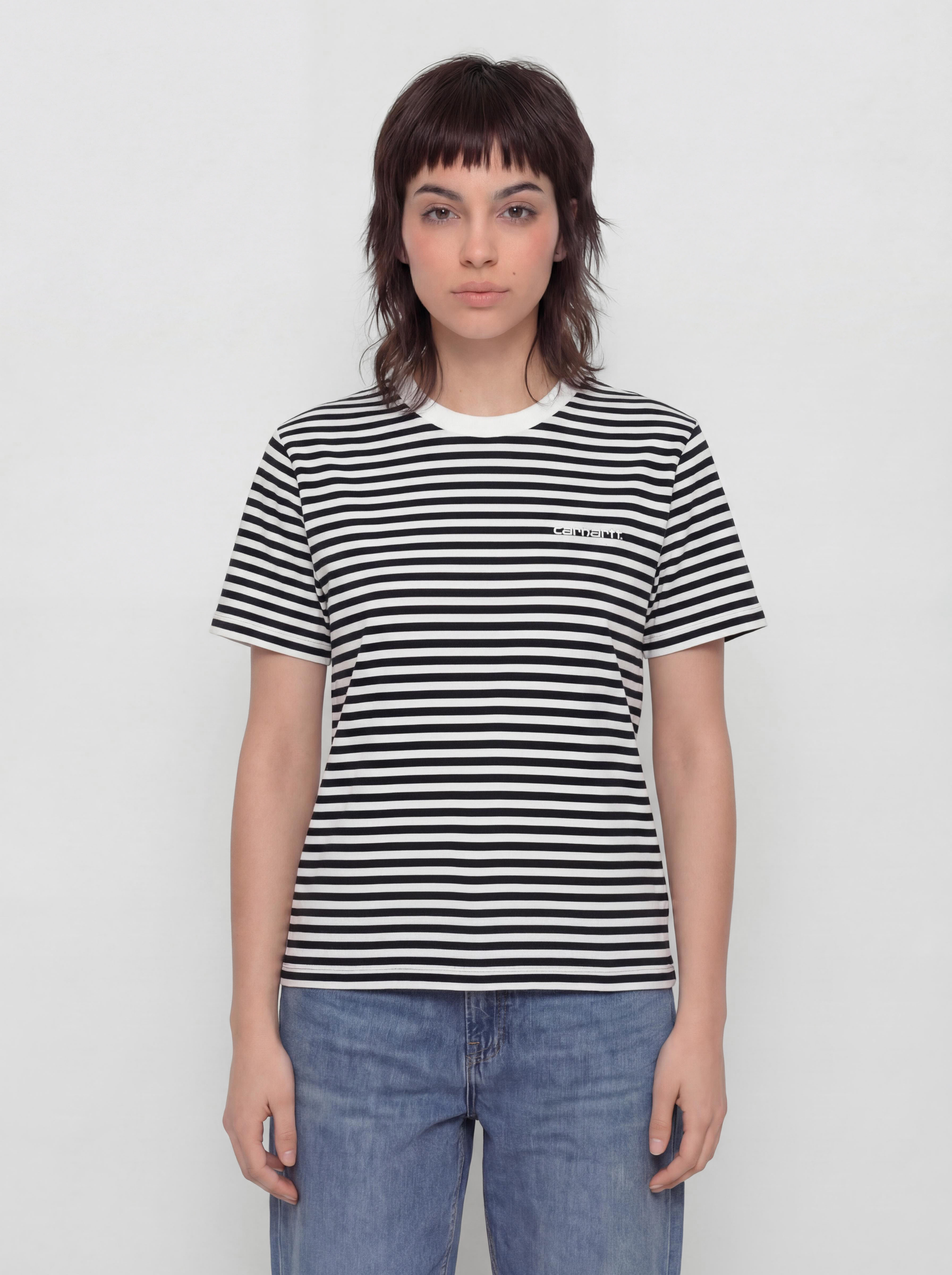 Póló Carhartt WIP Ezra Wmn (ezra stripe/black/wax)