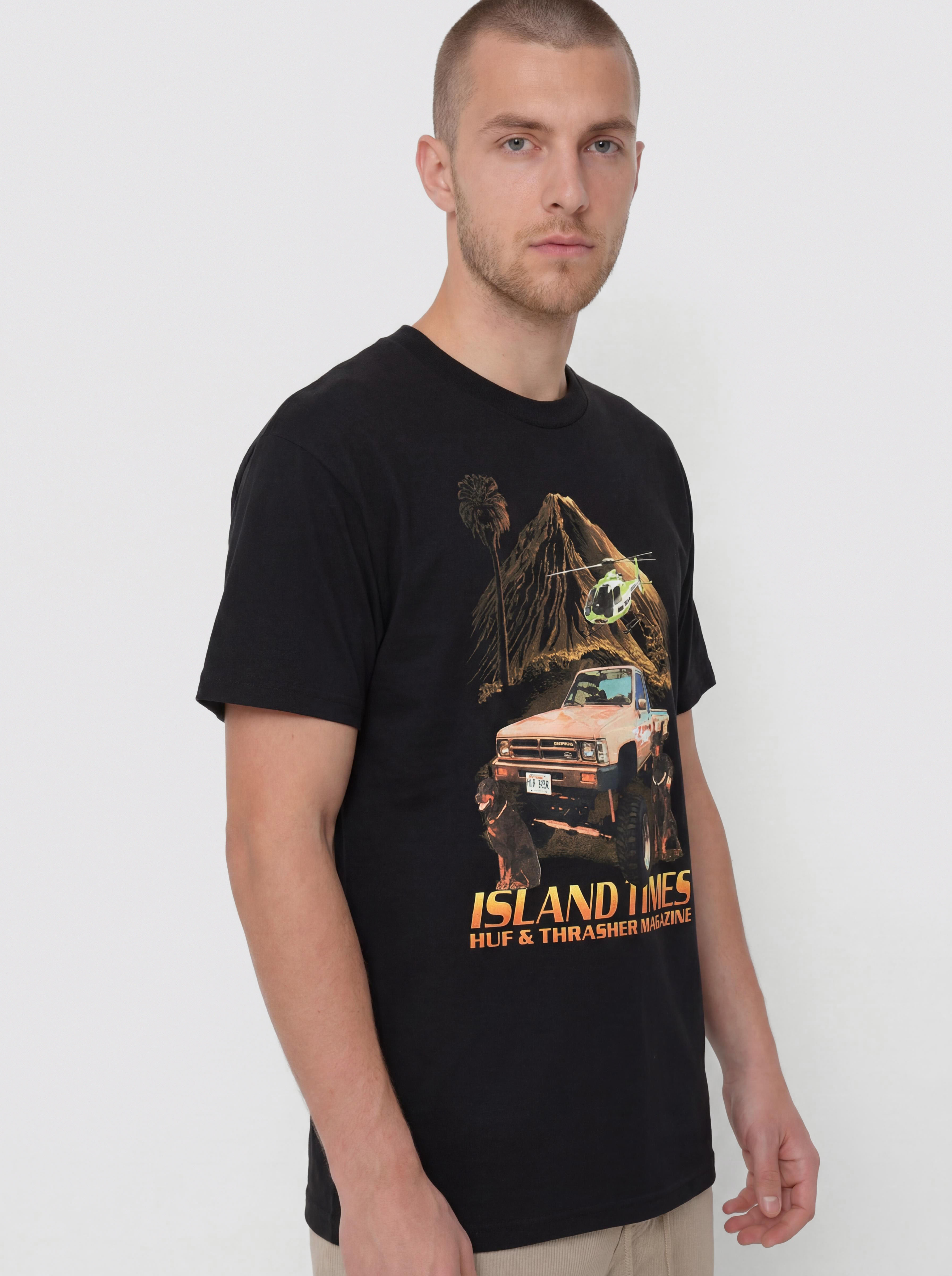 Póló HUF X Thrasher Island Times (black)