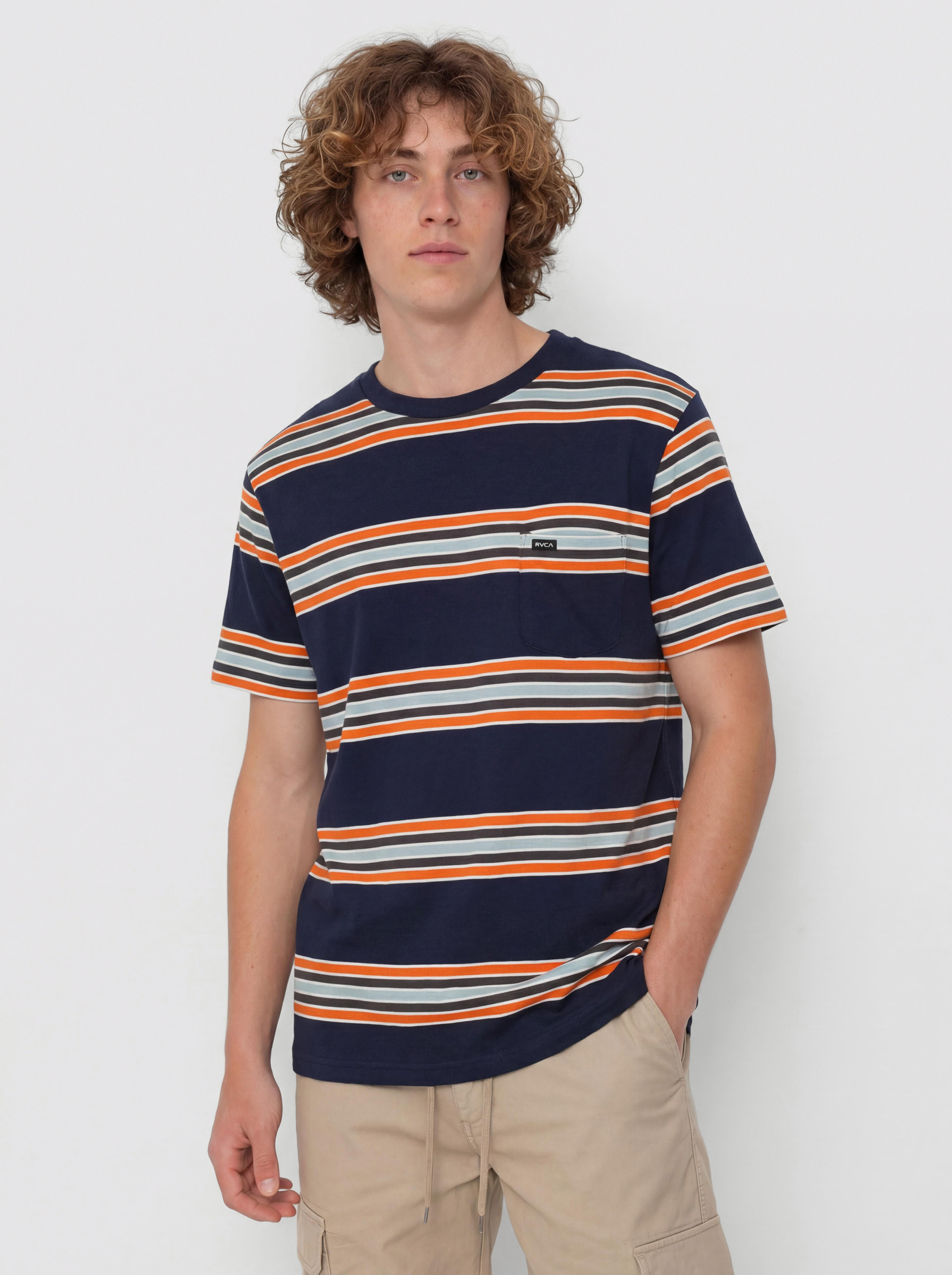 RVCA Somedays Stripe Póló (navy marine)