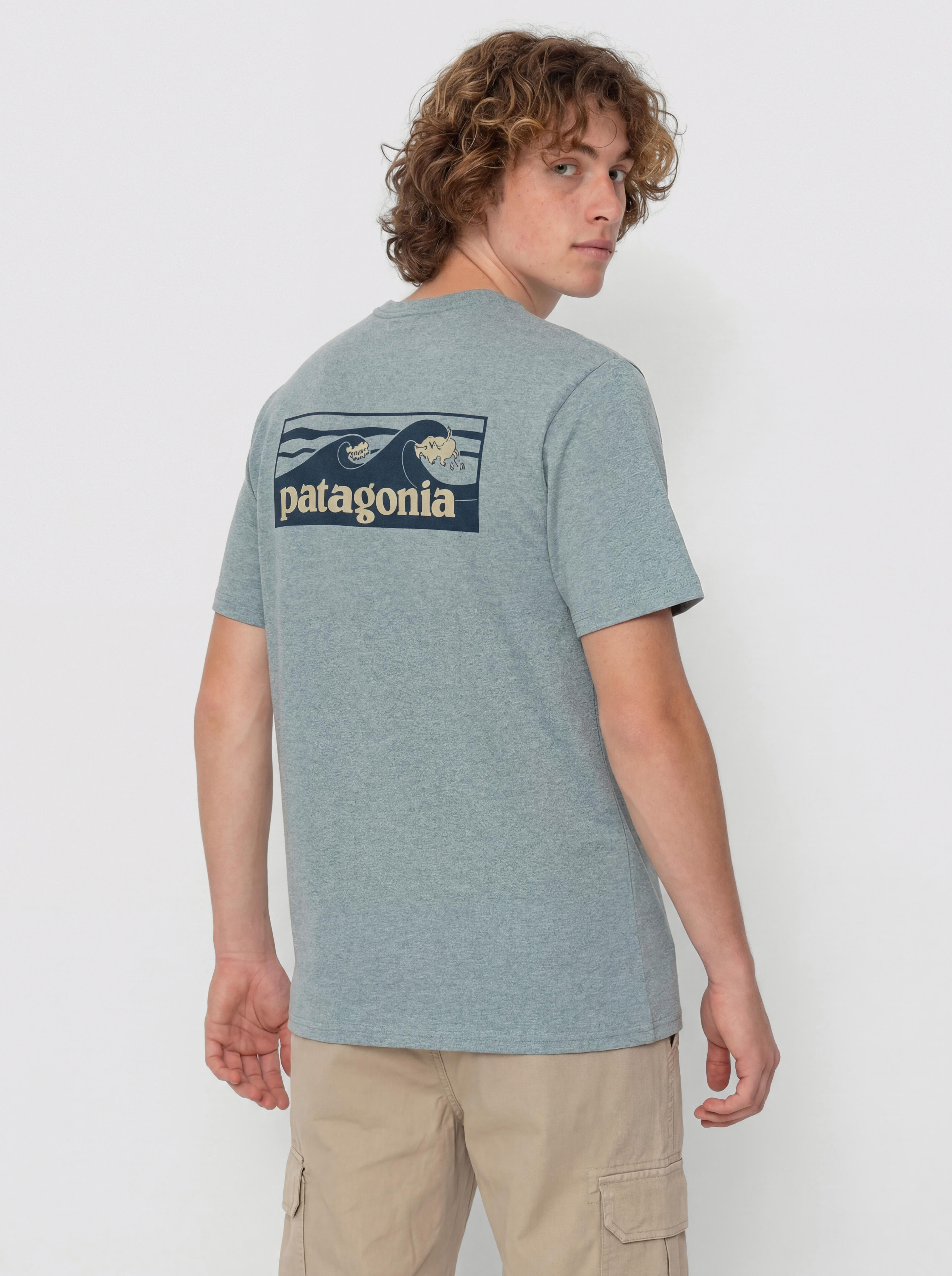 Patagonia Boardshort Logo Pocket Responsibili Póló (blue sage)