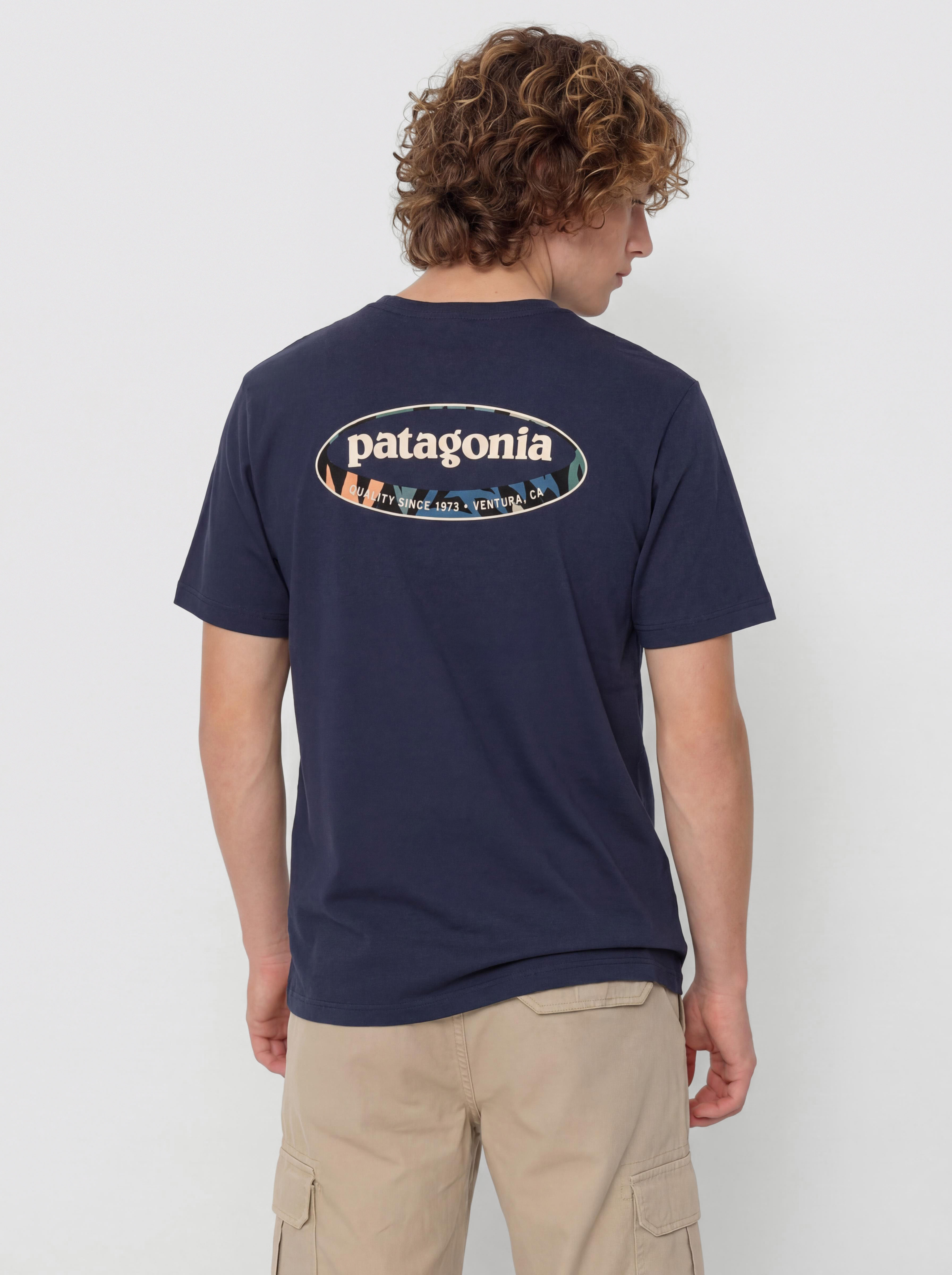 Patagonia 95 Oval Logo Póló (new navy/kaleido)