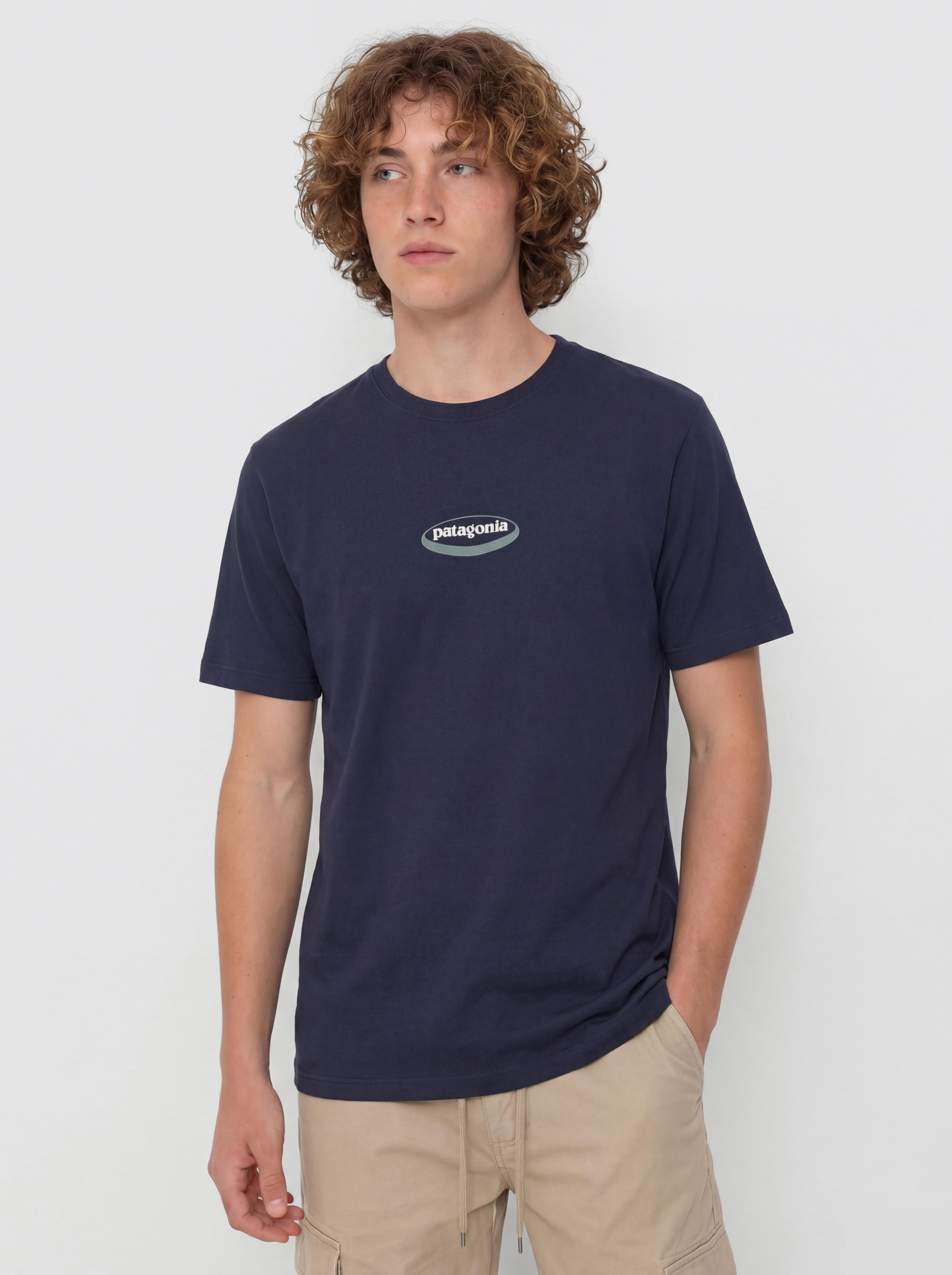 Patagonia 95 Oval Logo Póló (new navy/kaleido)