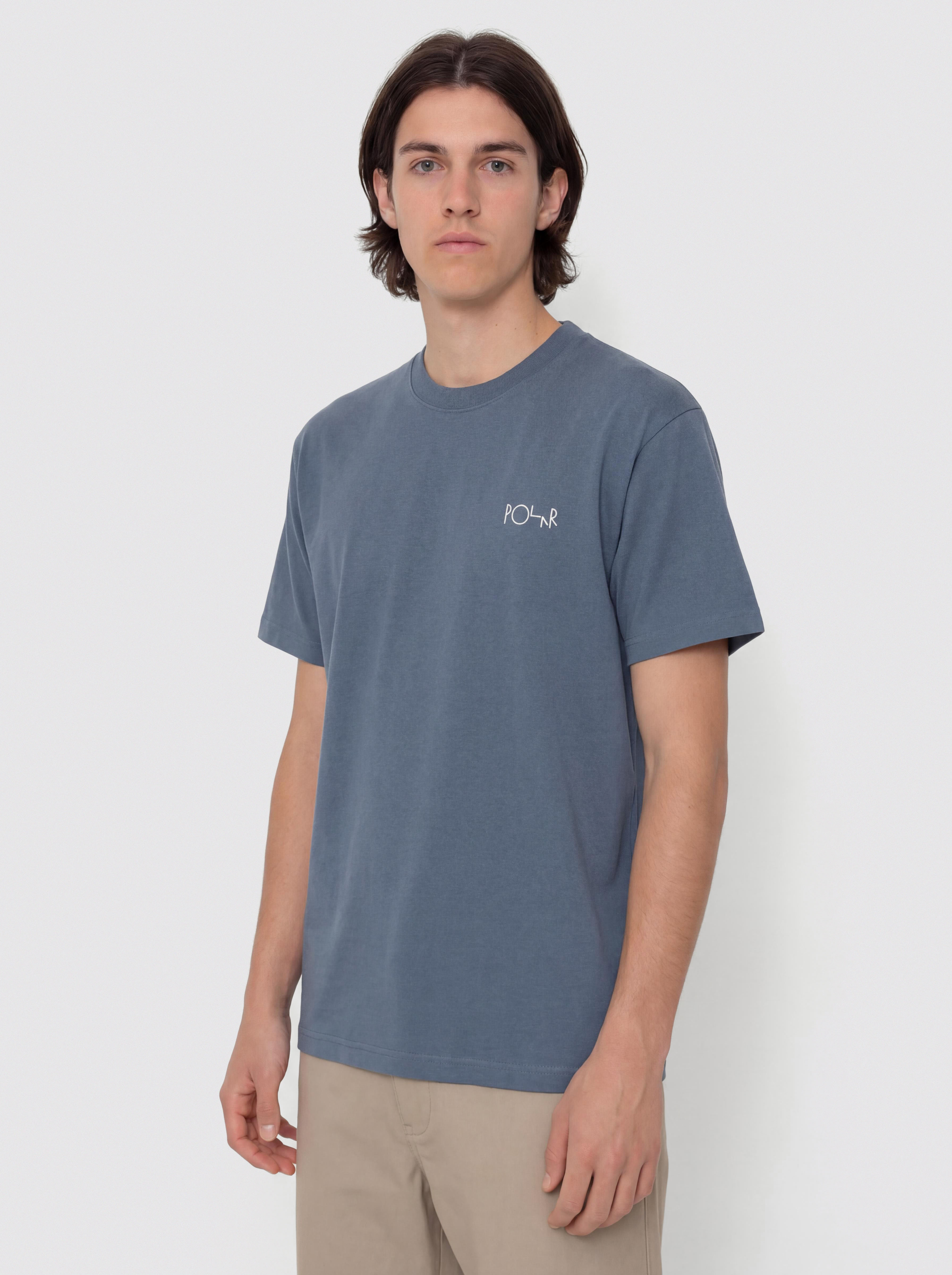Polar Skate Contrast Stroke Logo Póló (grey blue)