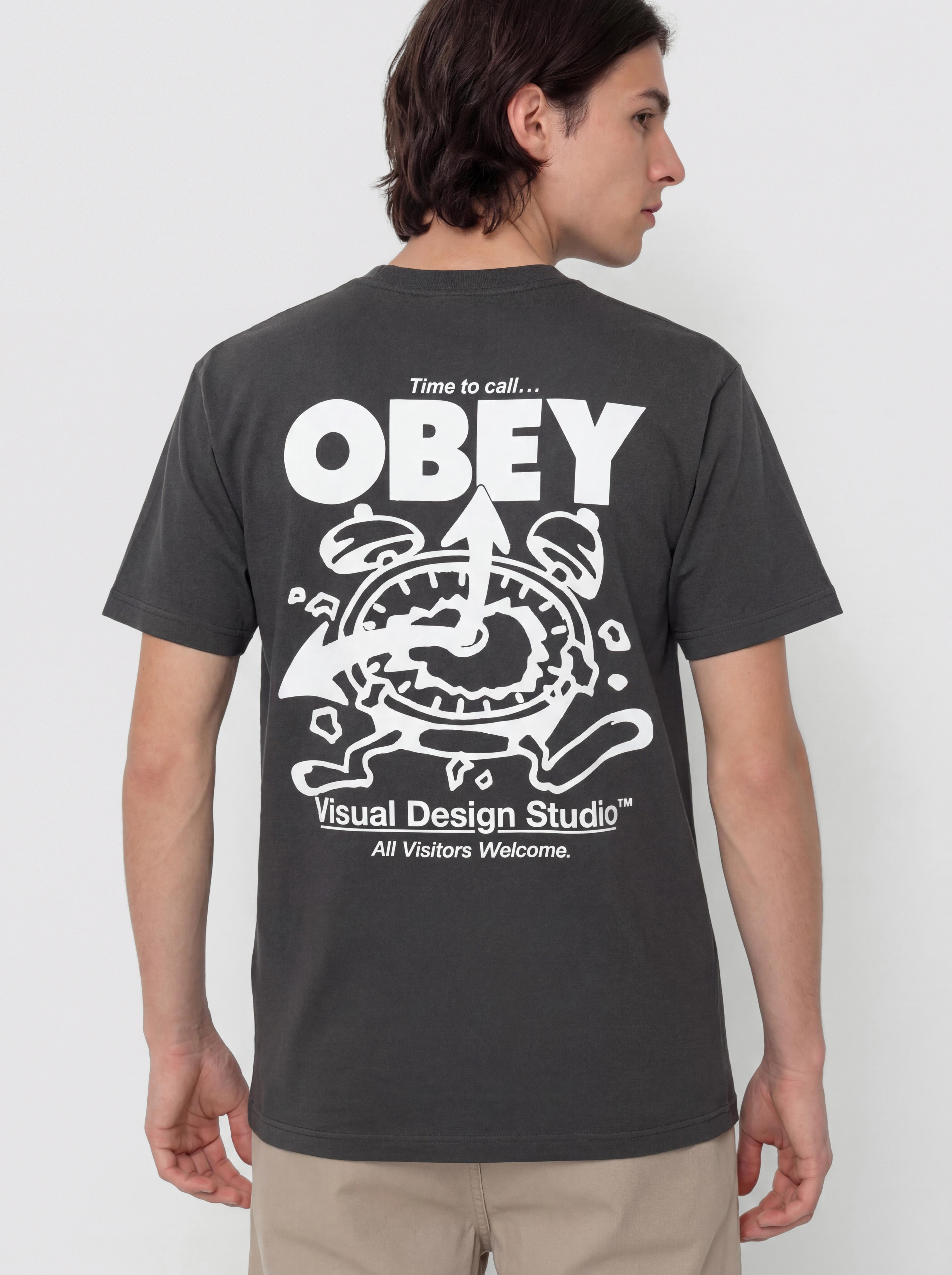OBEY Time To Call Obey Póló (vintage black)