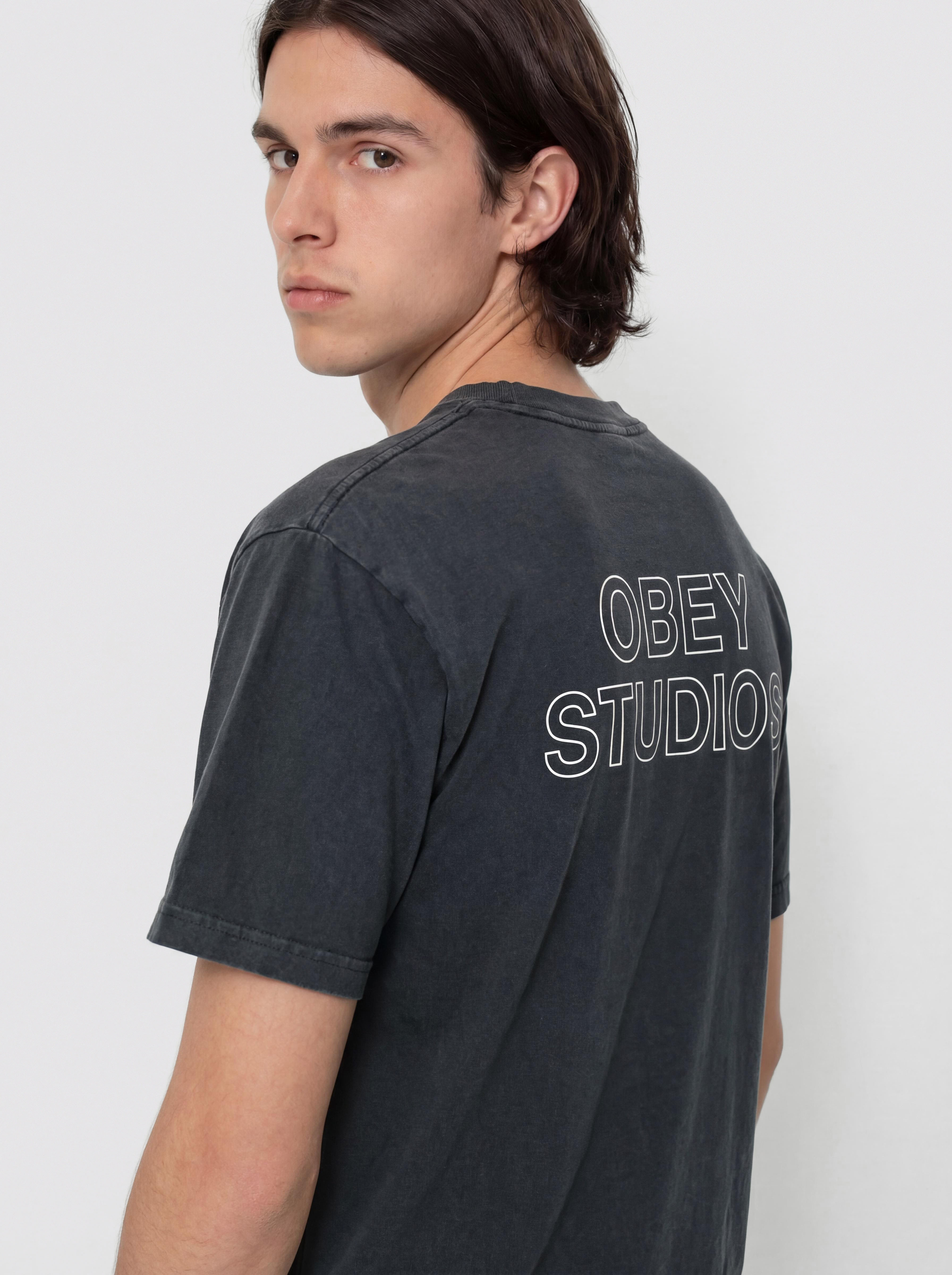 OBEY Obey Studios Outline Póló (pigment true vintage black)