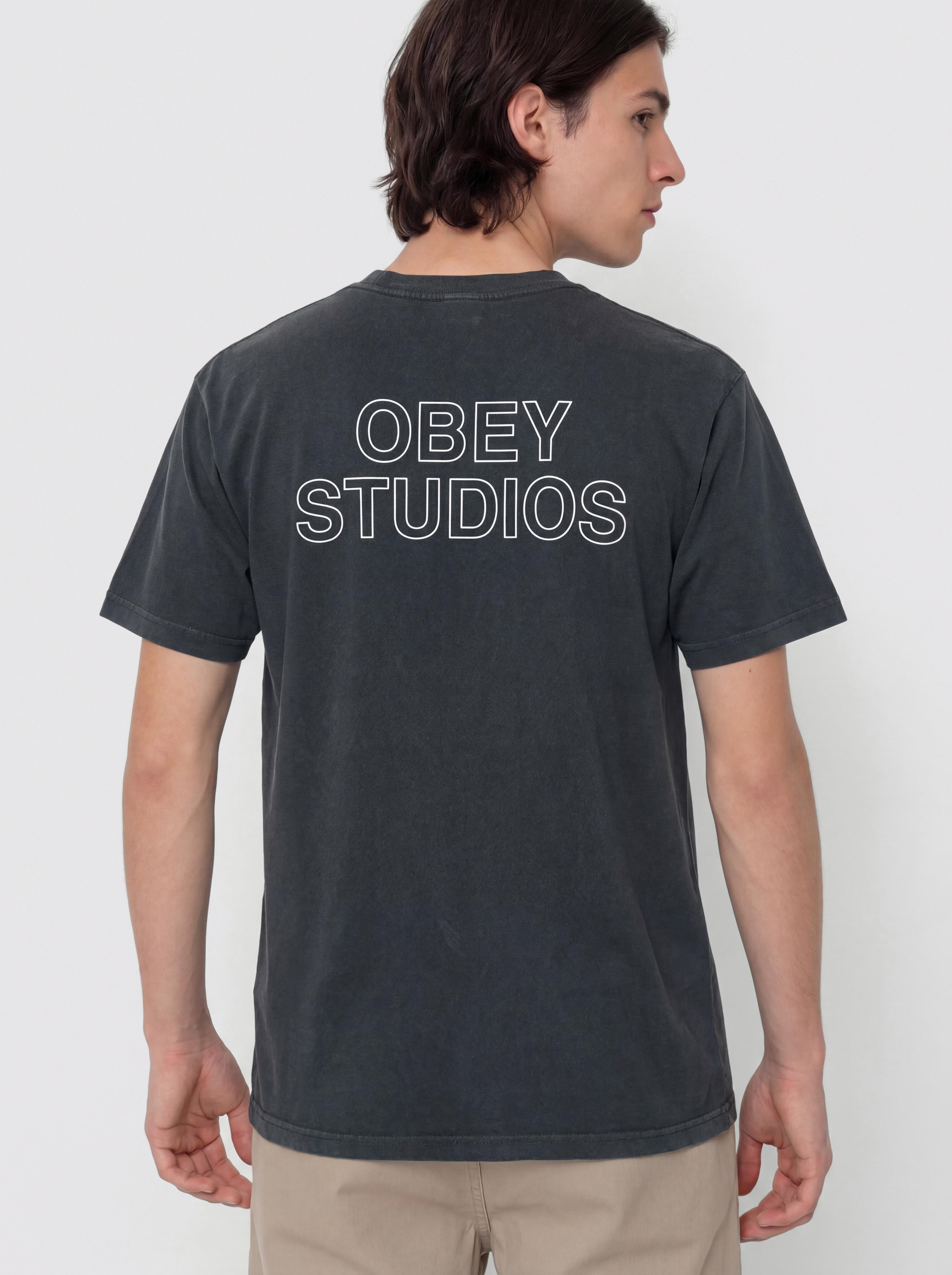 OBEY Obey Studios Outline Póló (pigment true vintage black)
