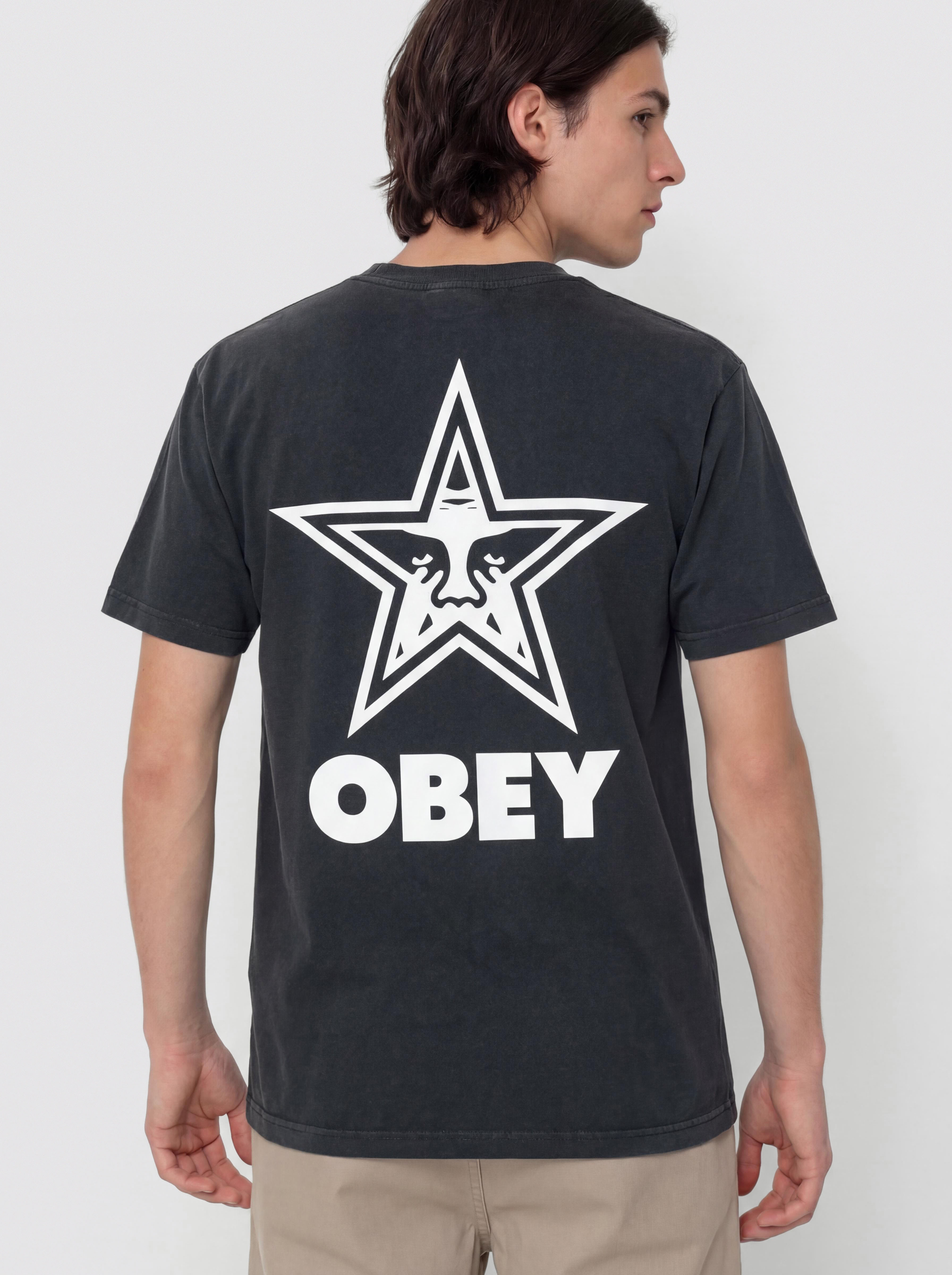 OBEY Obey Bold Star Póló (pigment true vintage black)