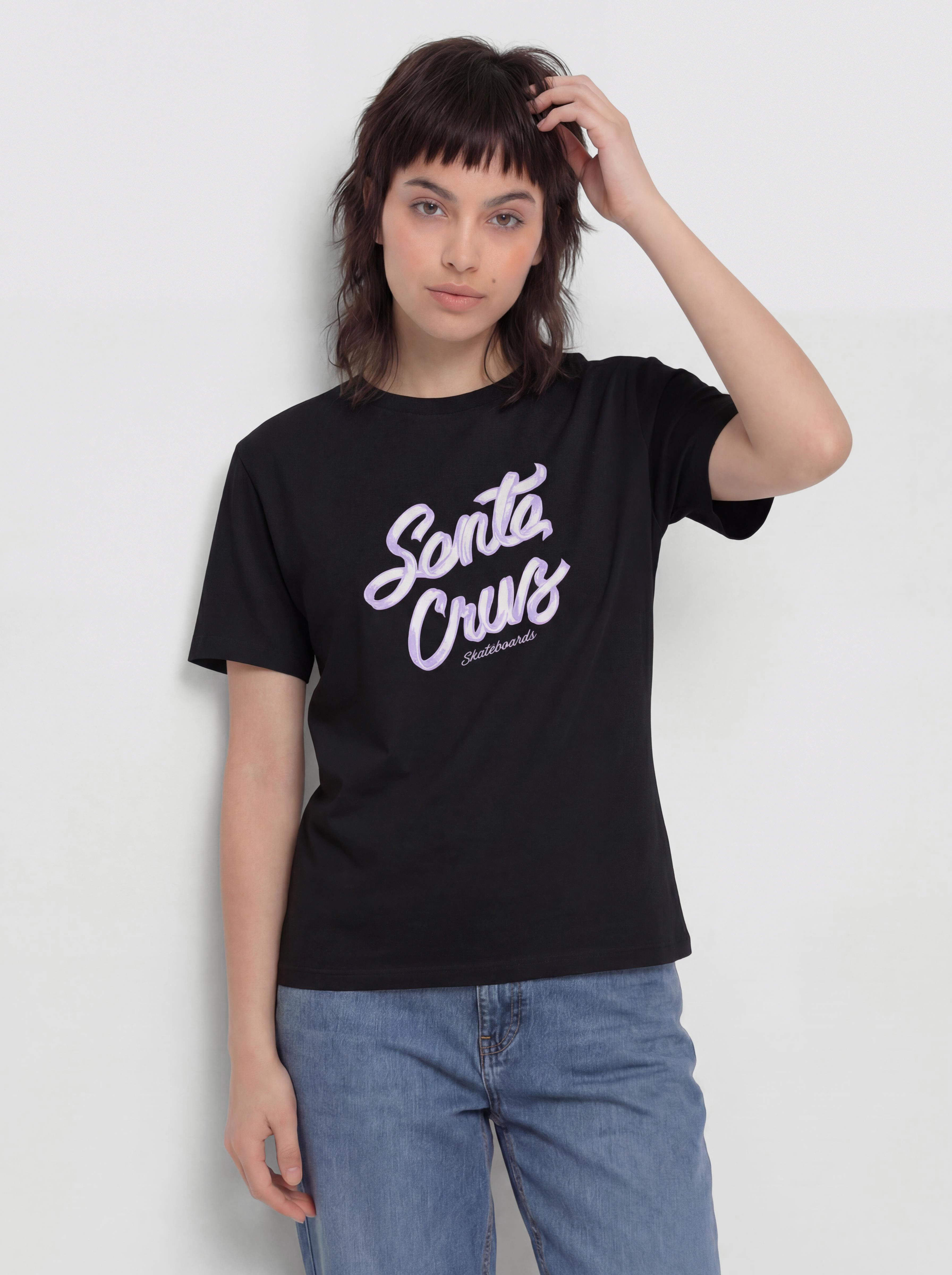 Santa Cruz Ribbon Script Front Wmn Póló (black)