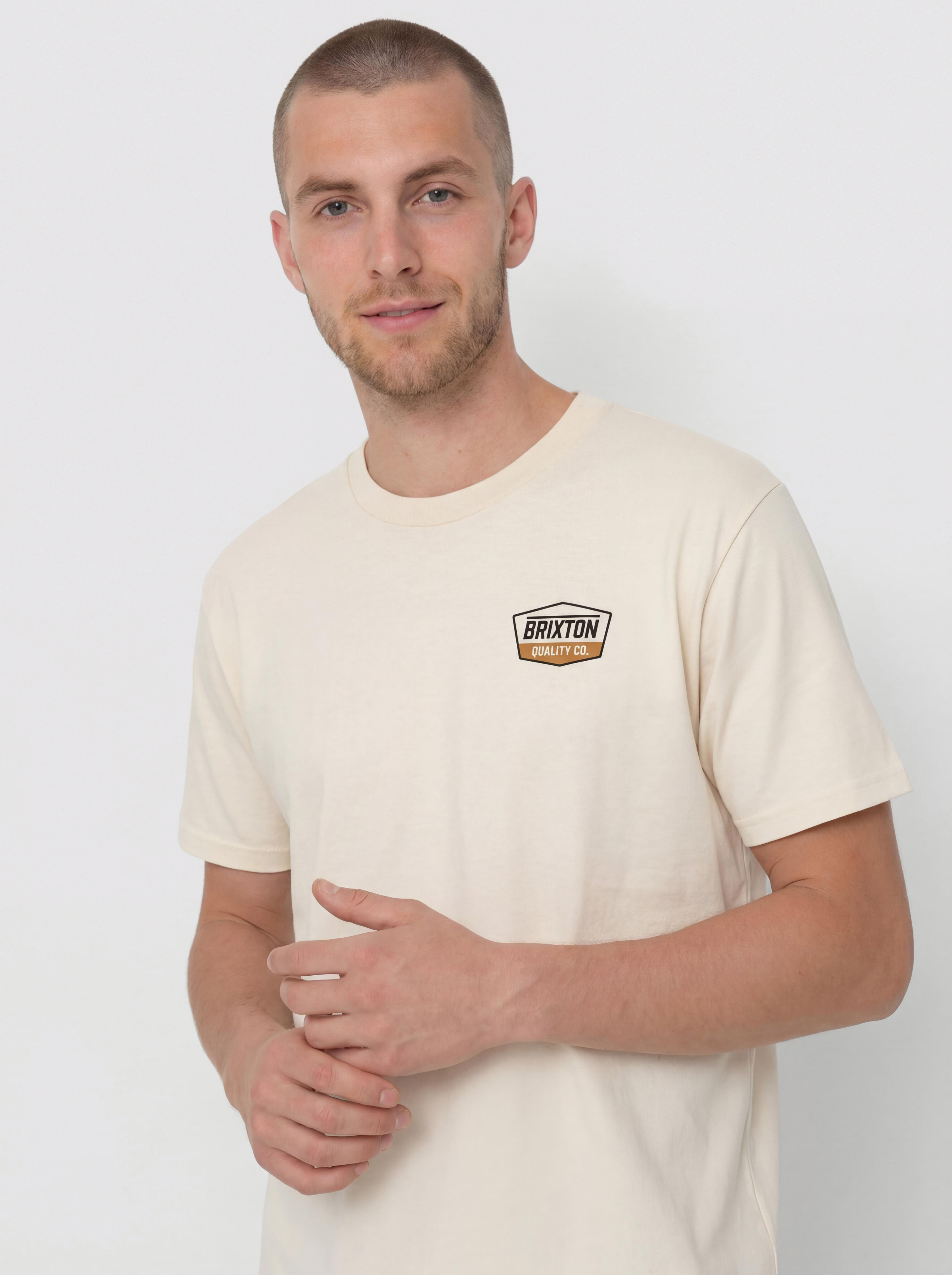 Póló Brixton Regal Std (cream/dark green/metal bronze)