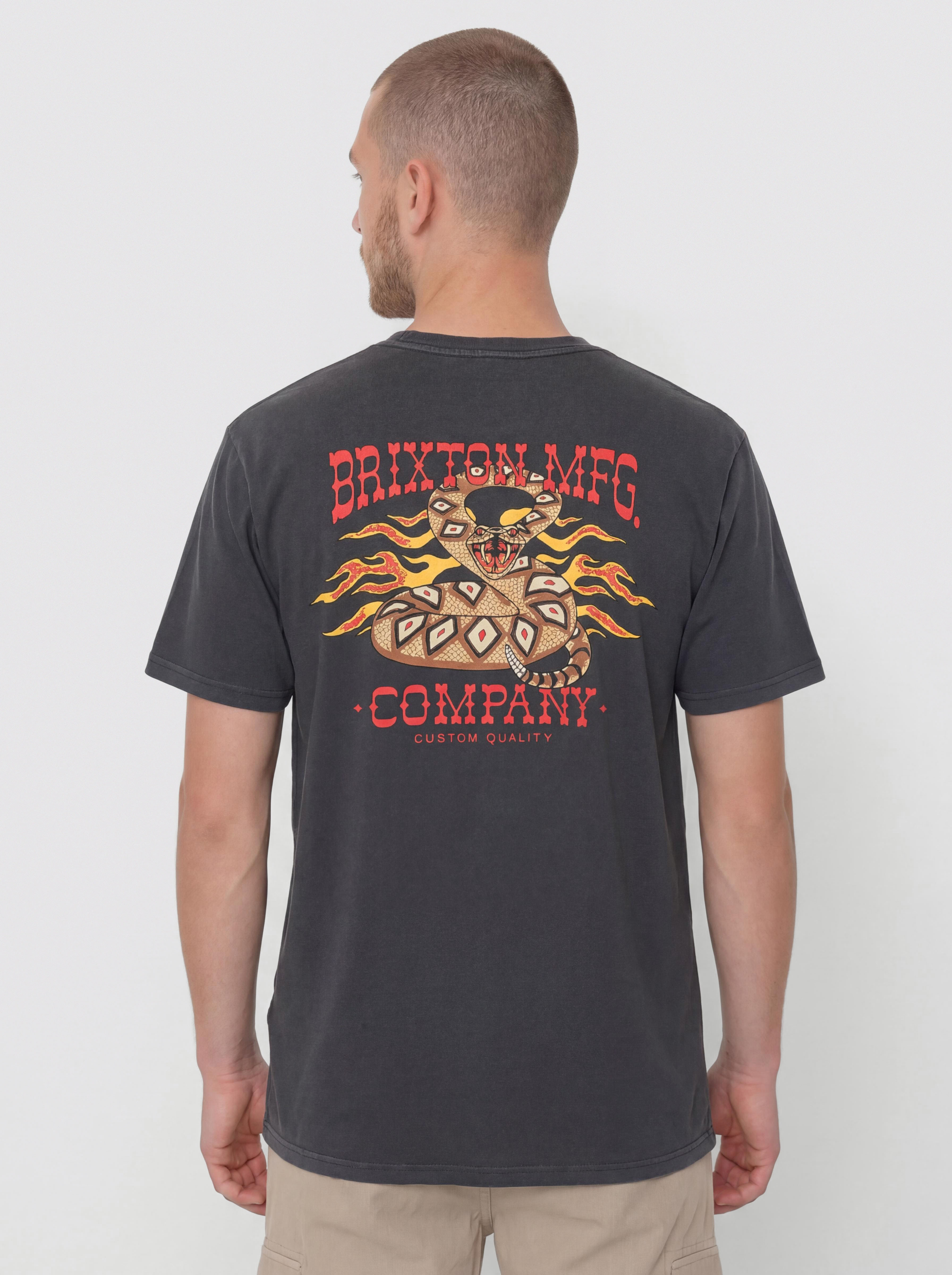 Brixton Hardee Stt Póló (black worn wash)