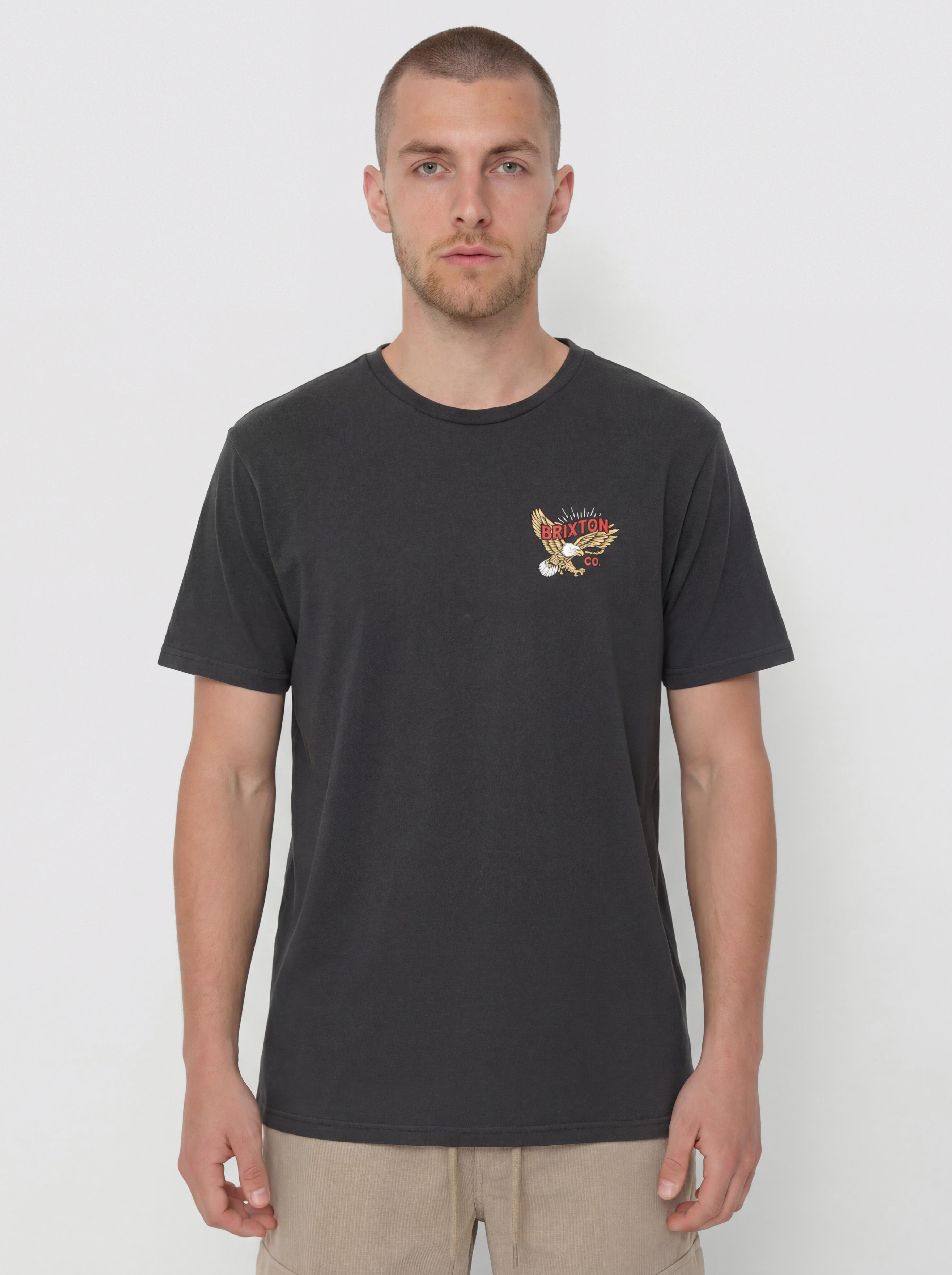 Brixton Keller Stt Póló (black worn wash)