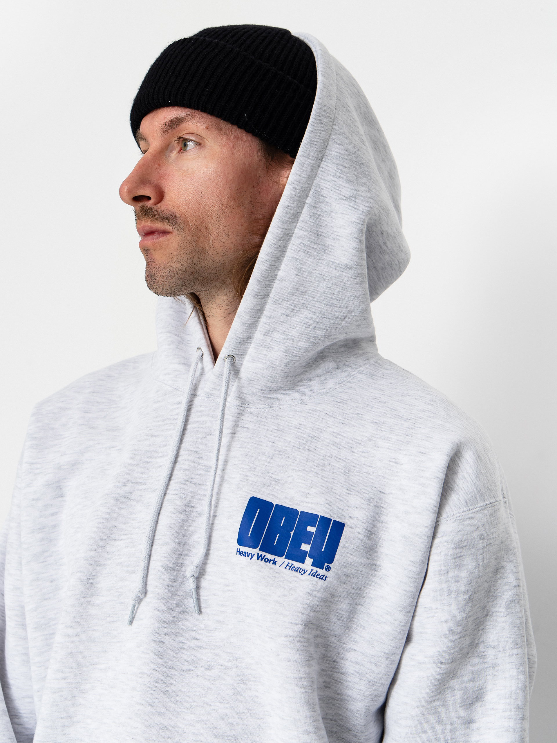 OBEY Heavy Ideas HD Kapucnis pulóver (ash grey)