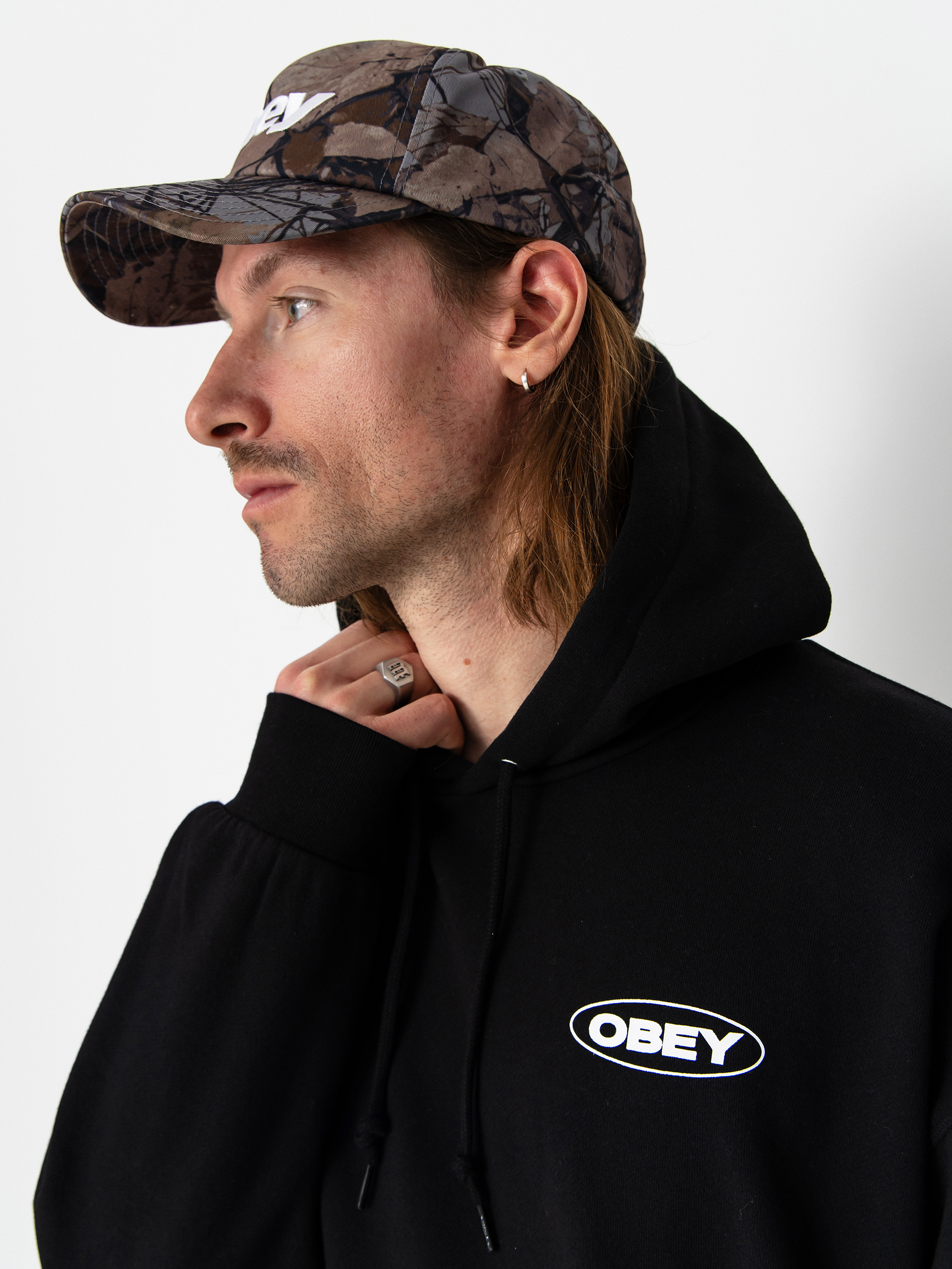 OBEY Oval Cities HD Kapucnis pulóver (black)