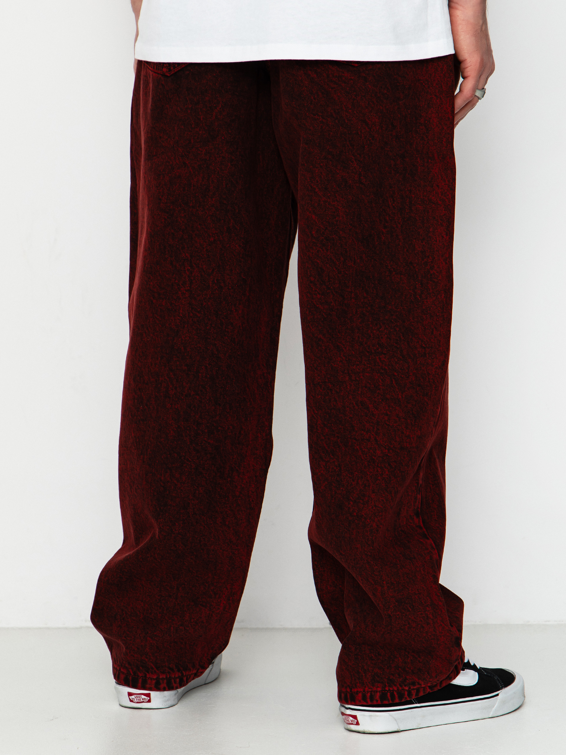 Vans Check 5 Baggy Acid Overdyed Denim Kisnadrág (racing red)