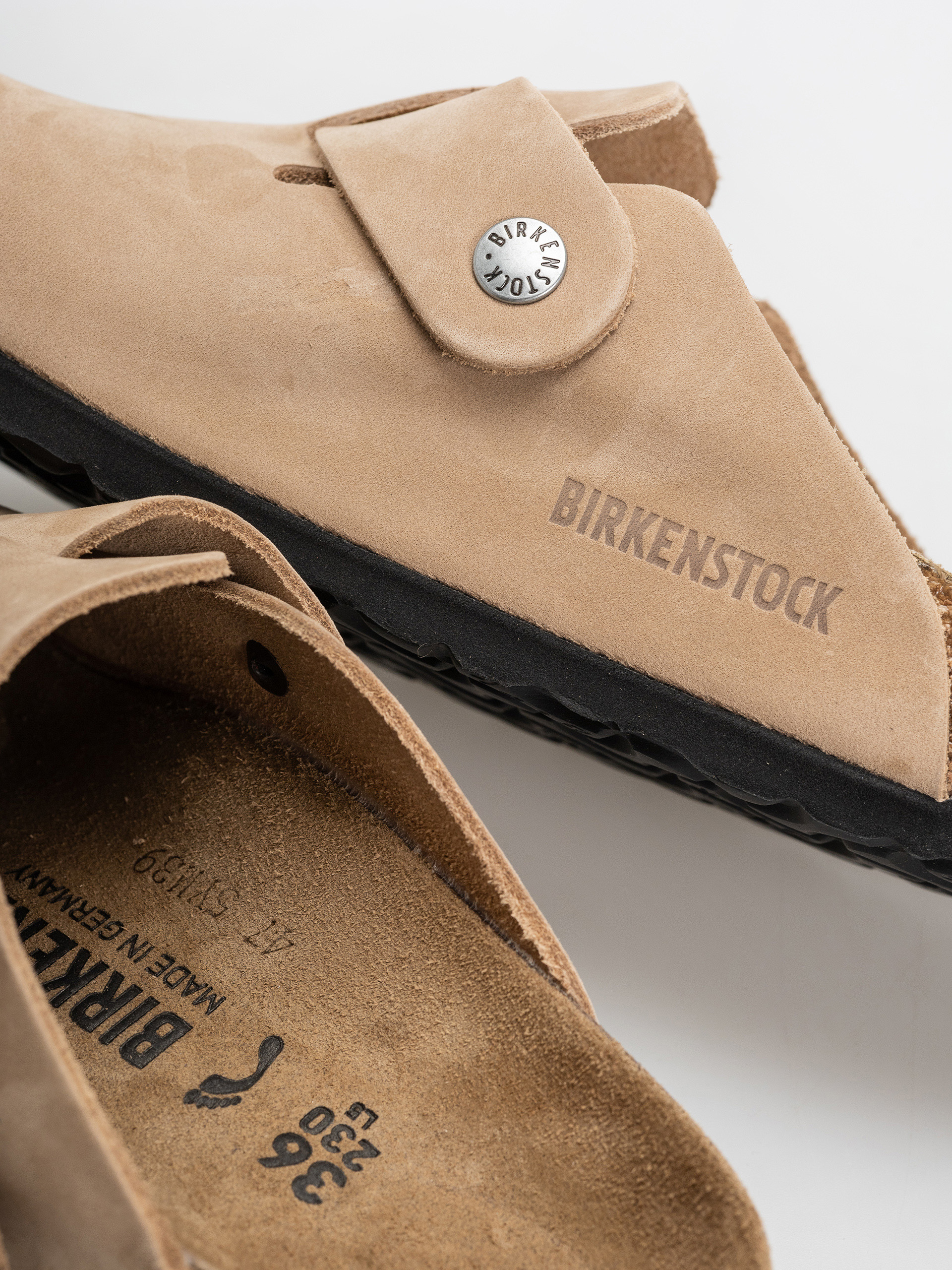 Flip-flop papucsok Birkenstock Boston Wire Buckle Nubuck Leather Narrow (sandcastle)