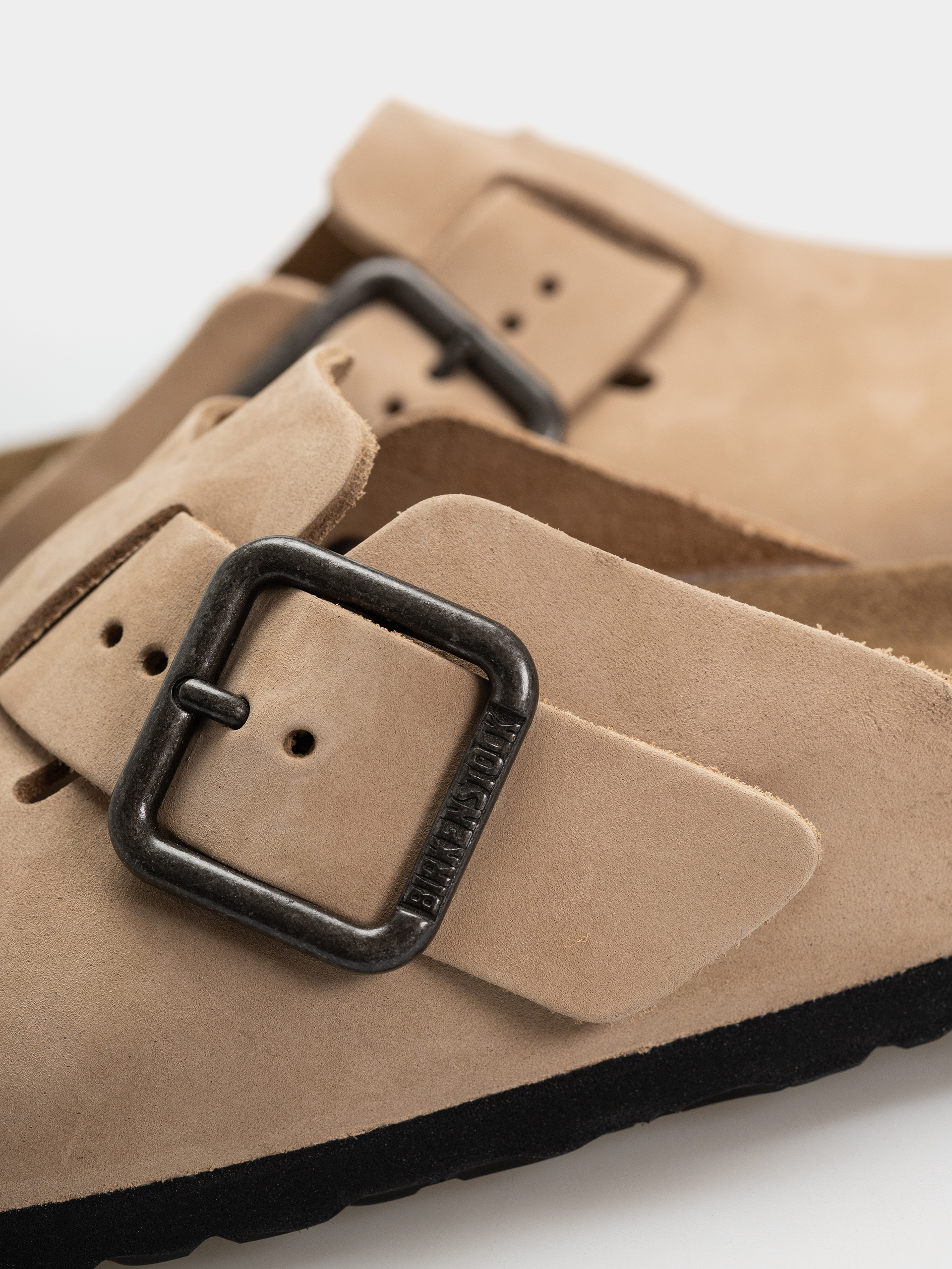 Flip-flop papucsok Birkenstock Boston Wire Buckle Nubuck Leather Narrow (sandcastle)