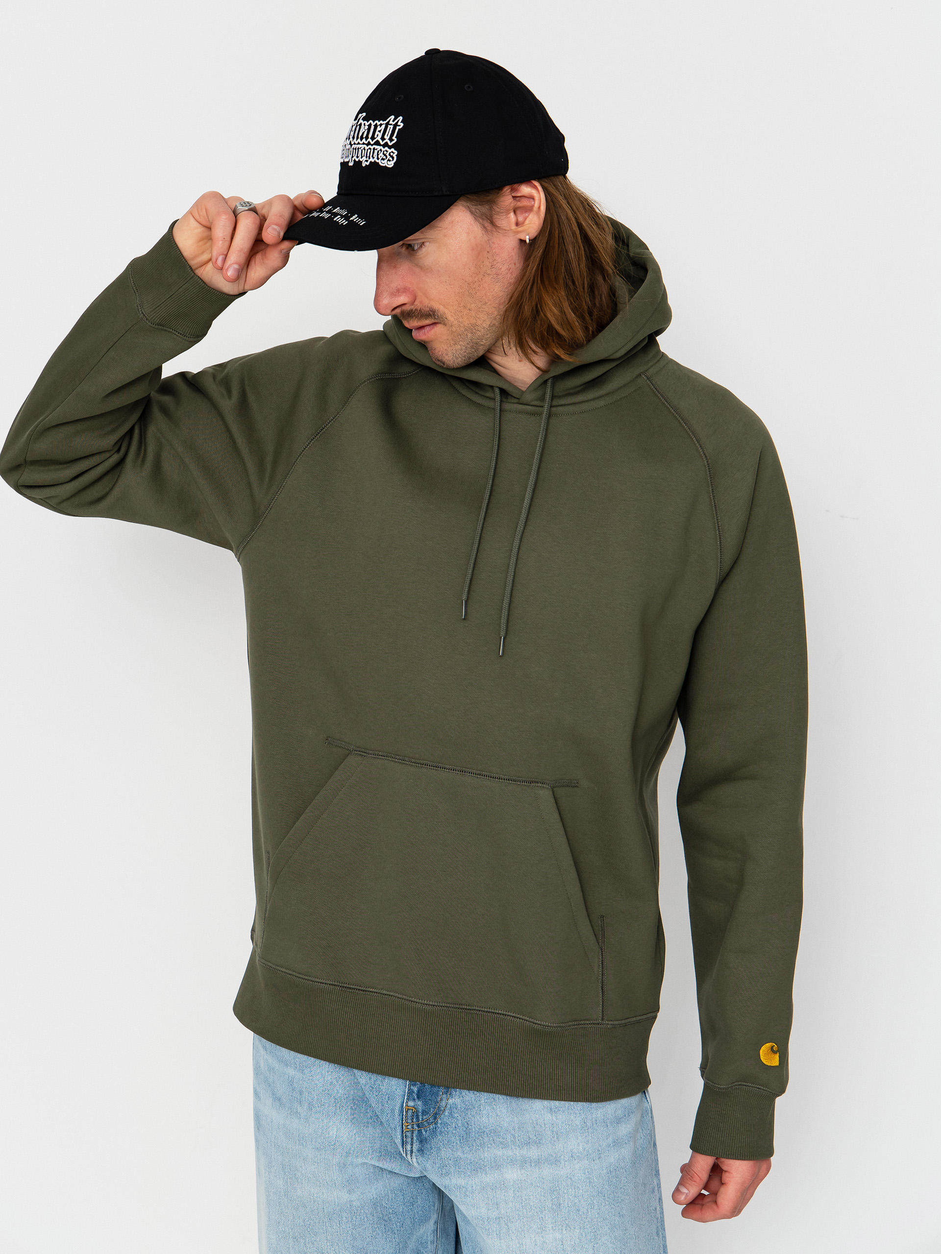 Kapucnis pulóver Carhartt WIP Chase HD (leaf/gold)