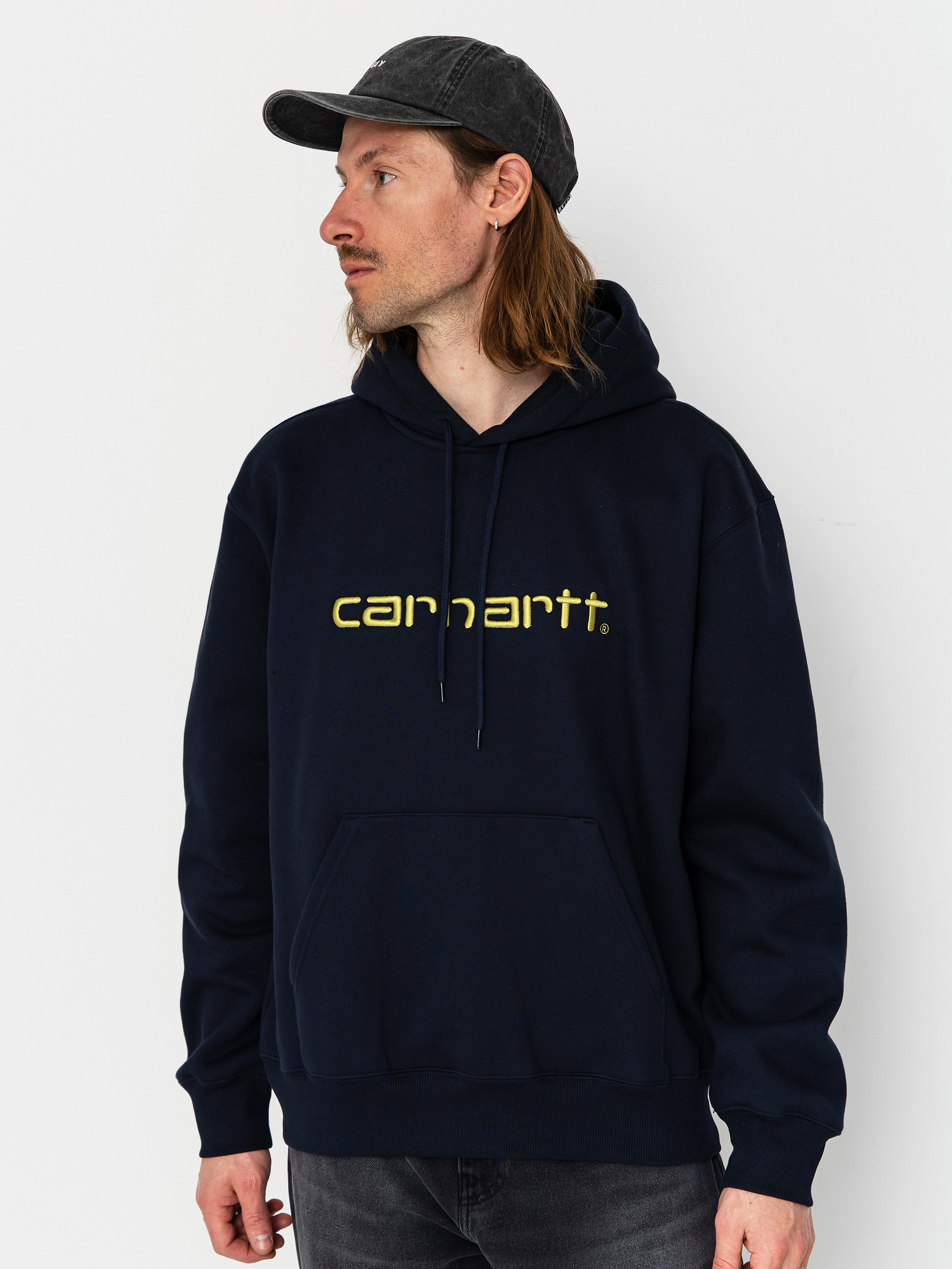 Kapucnis pulu00f3ver Carhartt WIP Carhartt HD (deep night/gentle green)