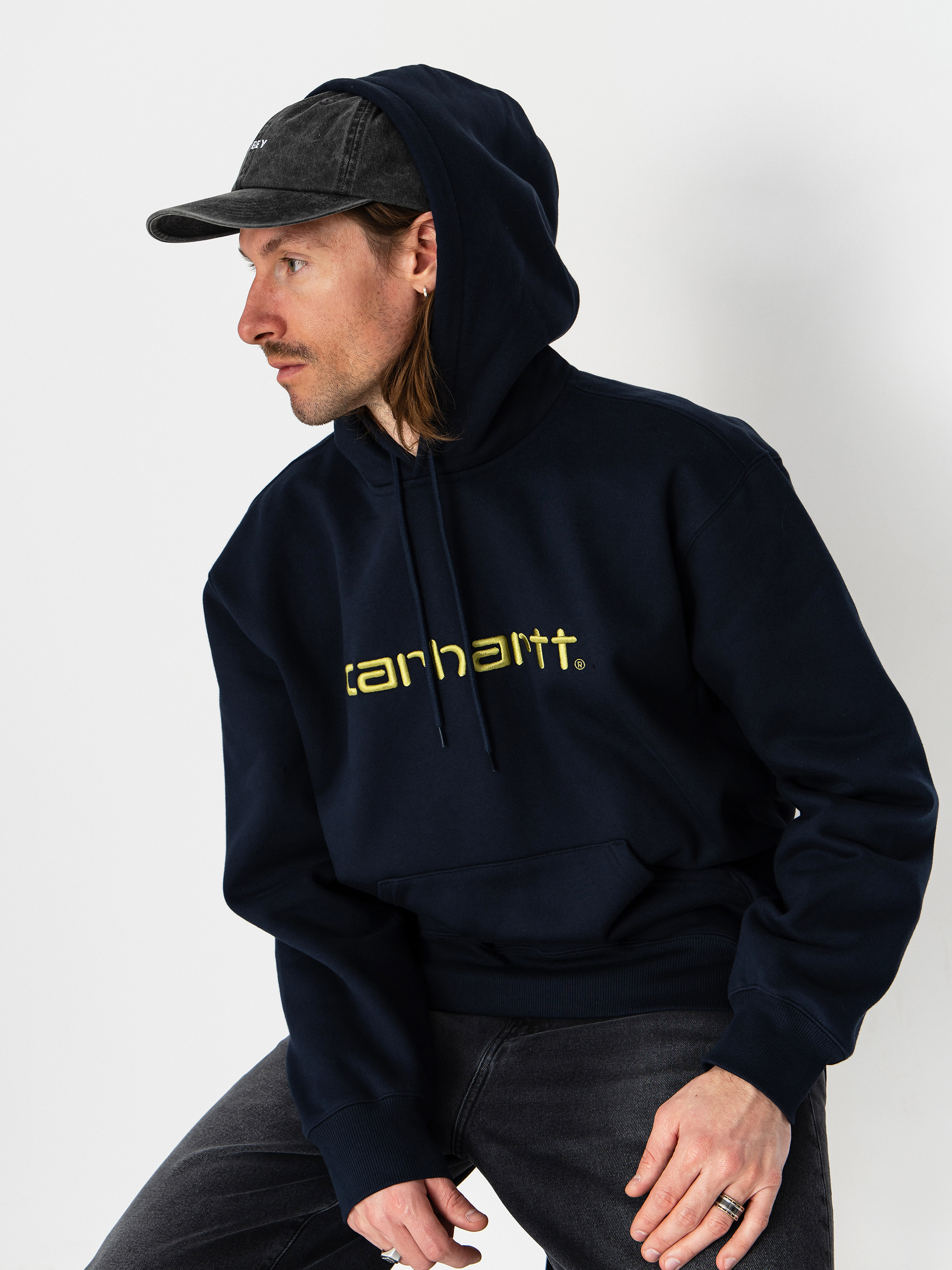 Kapucnis pulóver Carhartt WIP Carhartt HD (deep night/gentle green)