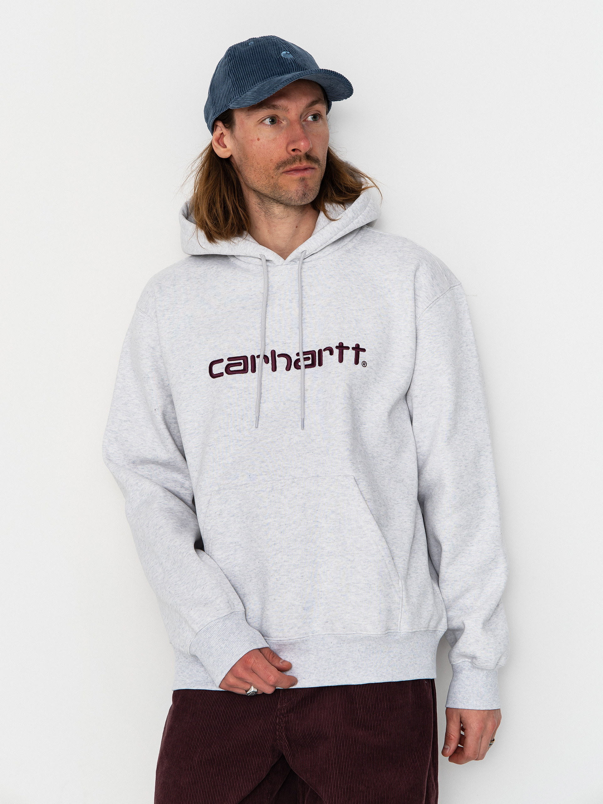 Kapucnis pulóver Carhartt WIP Carhartt HD (ash heather/cozy purple)