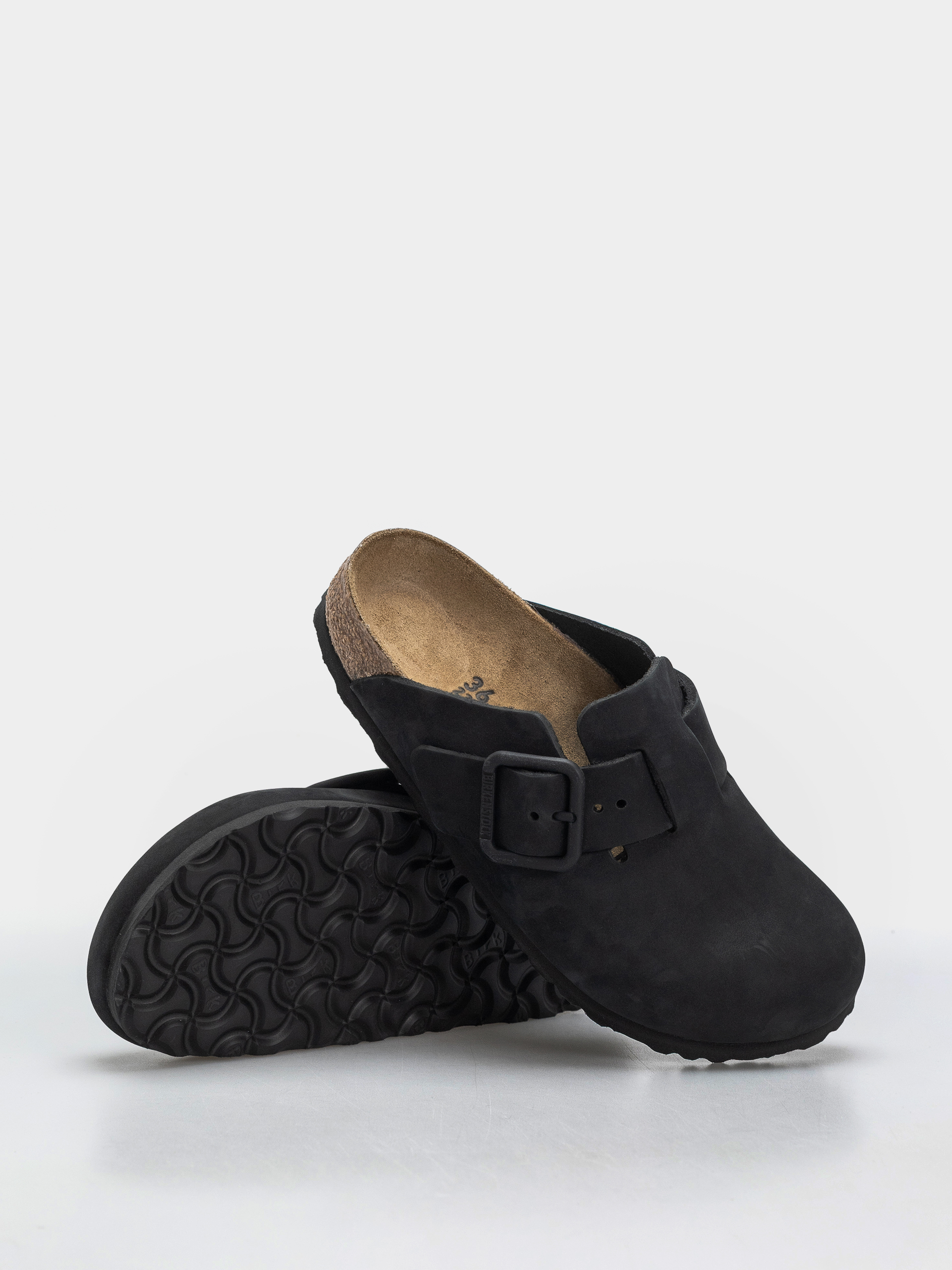 Flip-flop papucsok Birkenstock Boston Wire Buckle Nubuck Leather Narrow (black)