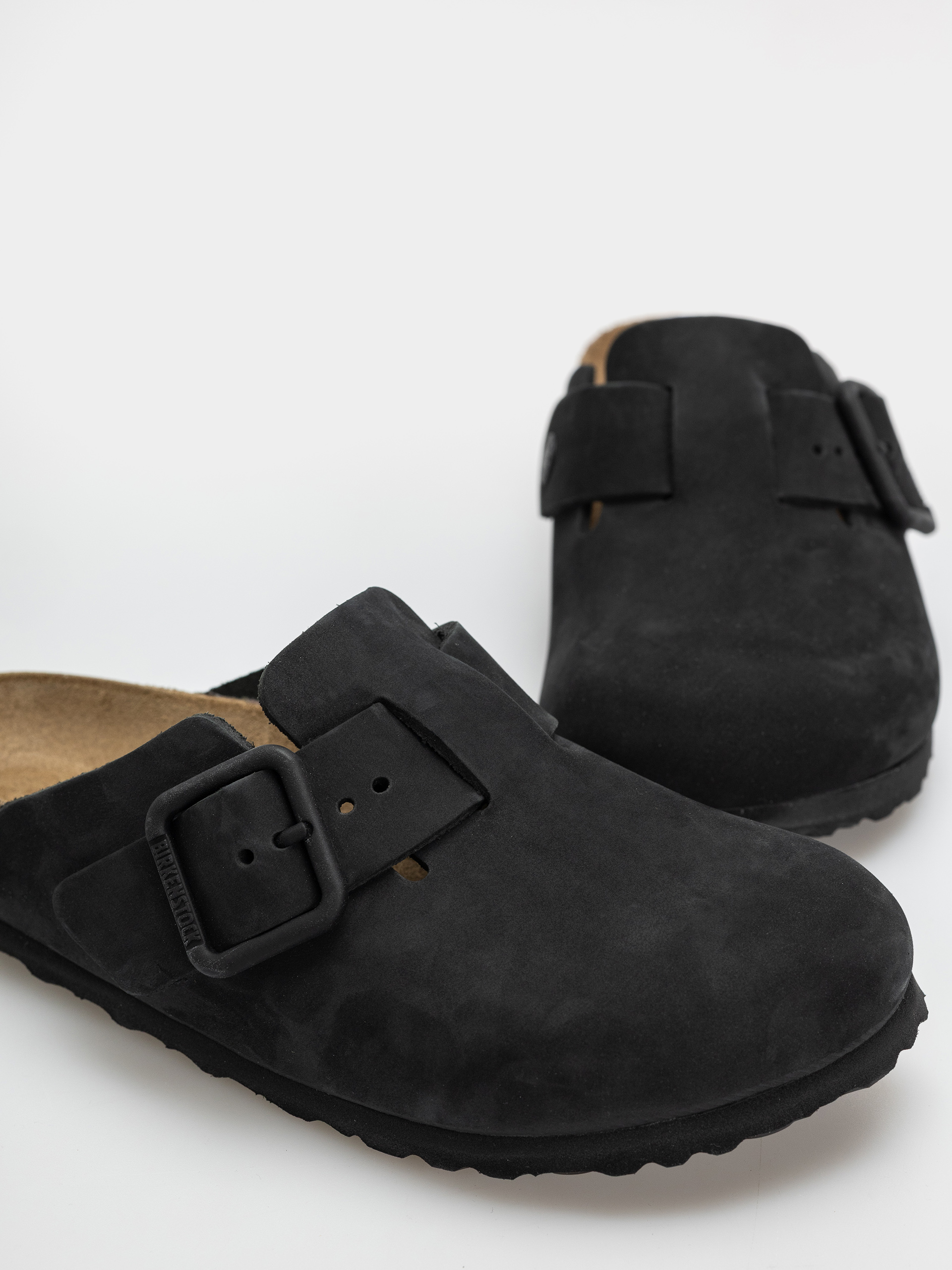Flip-flop papucsok Birkenstock Boston Wire Buckle Nubuck Leather Narrow (black)