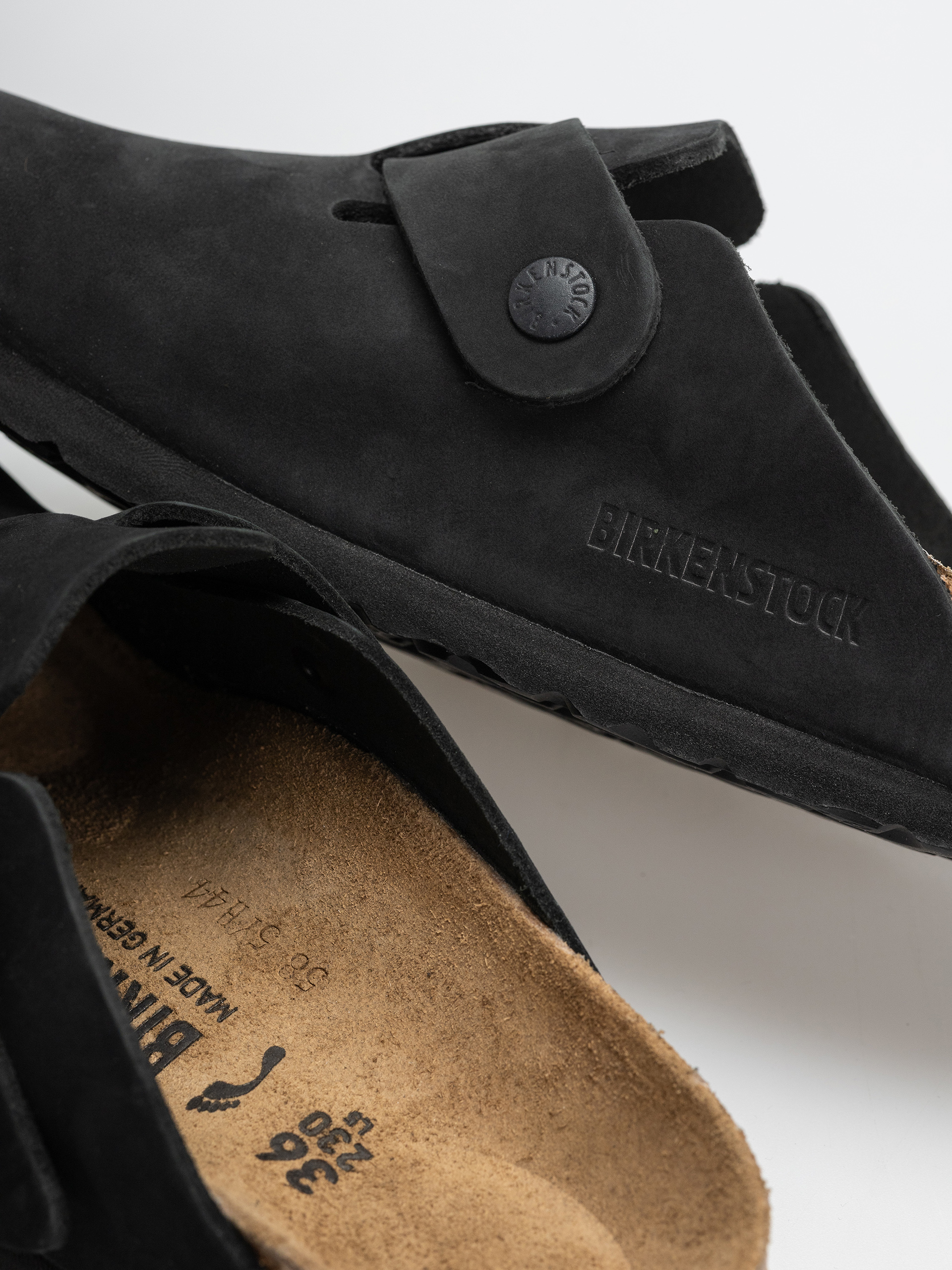 Flip-flop papucsok Birkenstock Boston Wire Buckle Nubuck Leather Narrow (black)