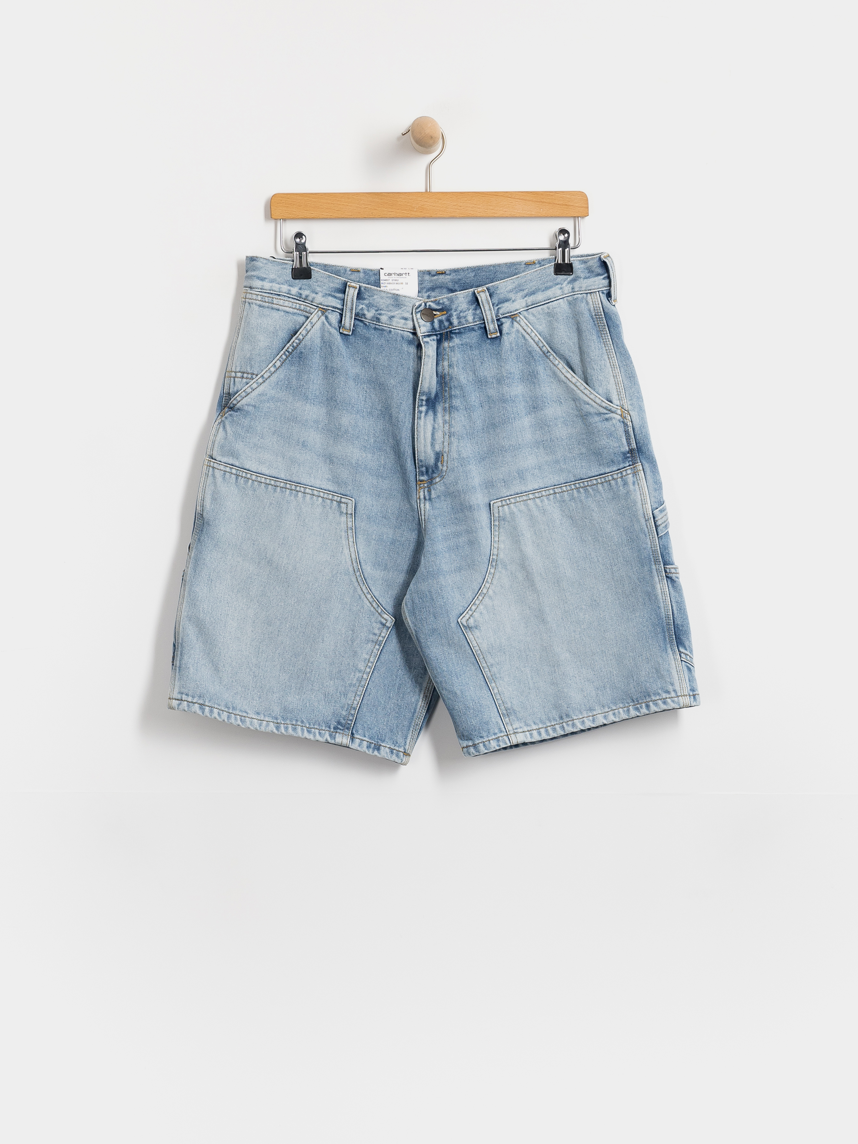 Ru00f6vidnadru00e1g Carhartt WIP Double Knee (blue heavy worn bleached)