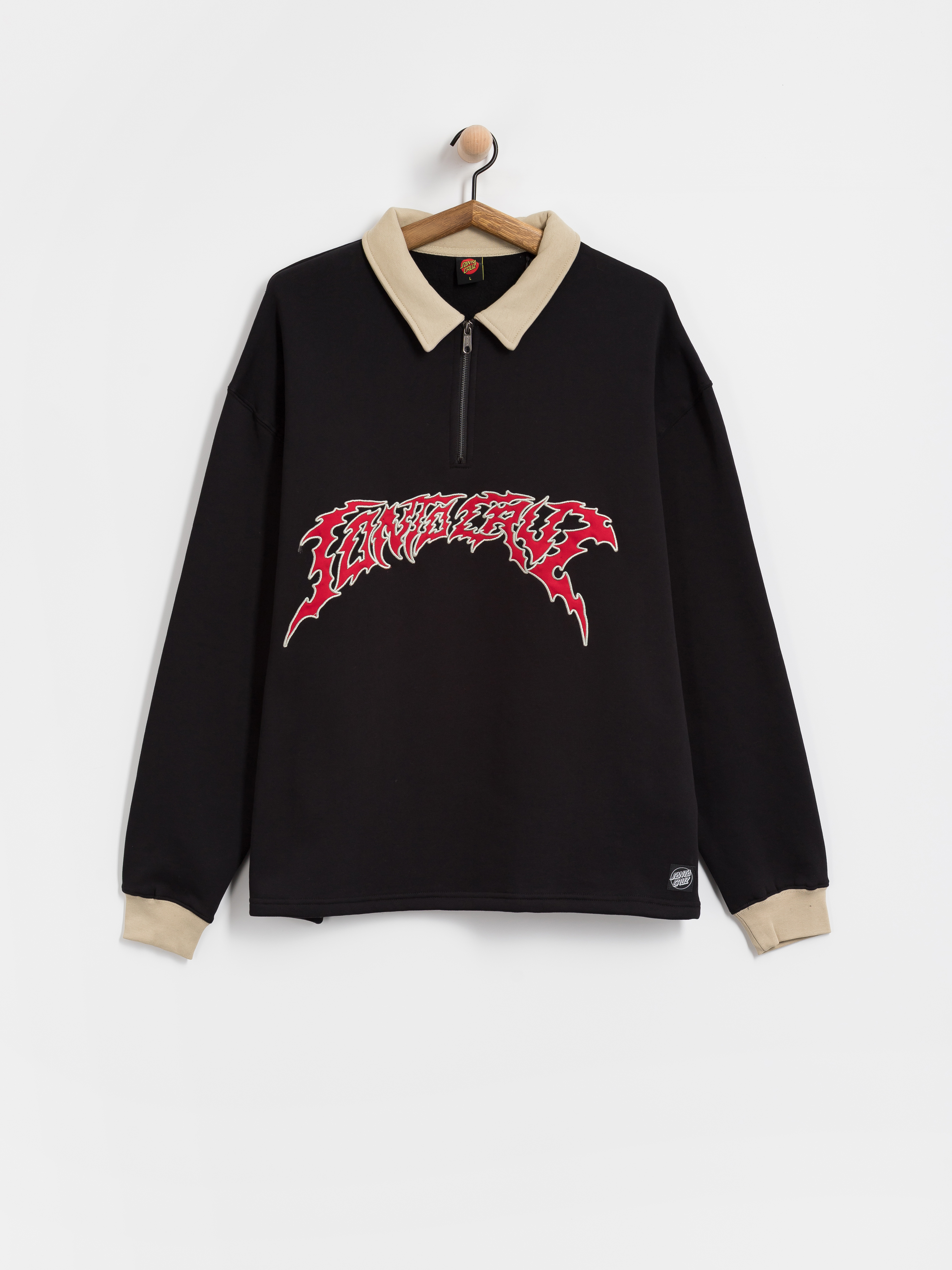 Santa Cruz Out Of Time Strip 1/4 Zip Pulóver (black)