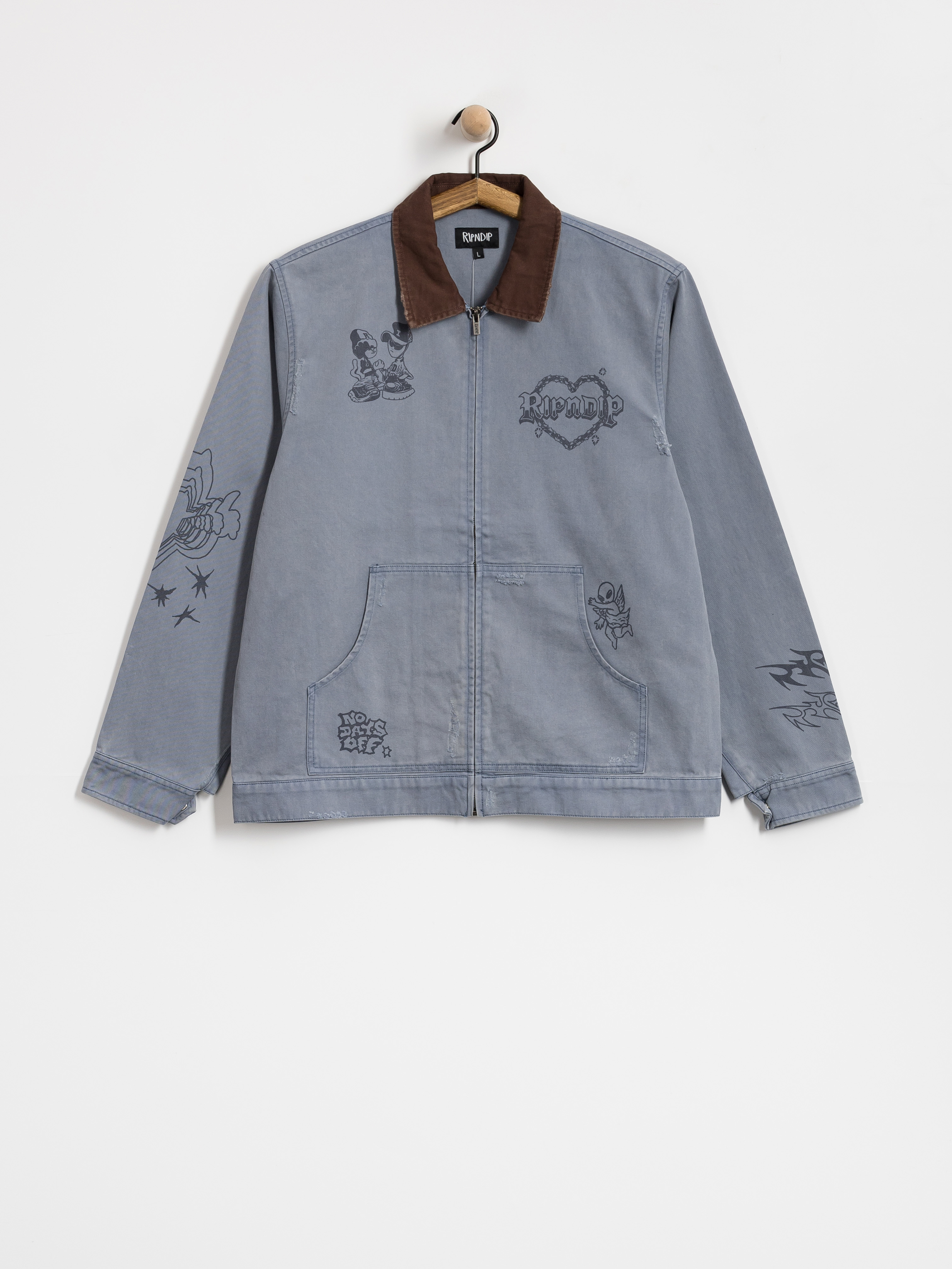 RipNDip Westside Zip Up Work Dzseki (slate)