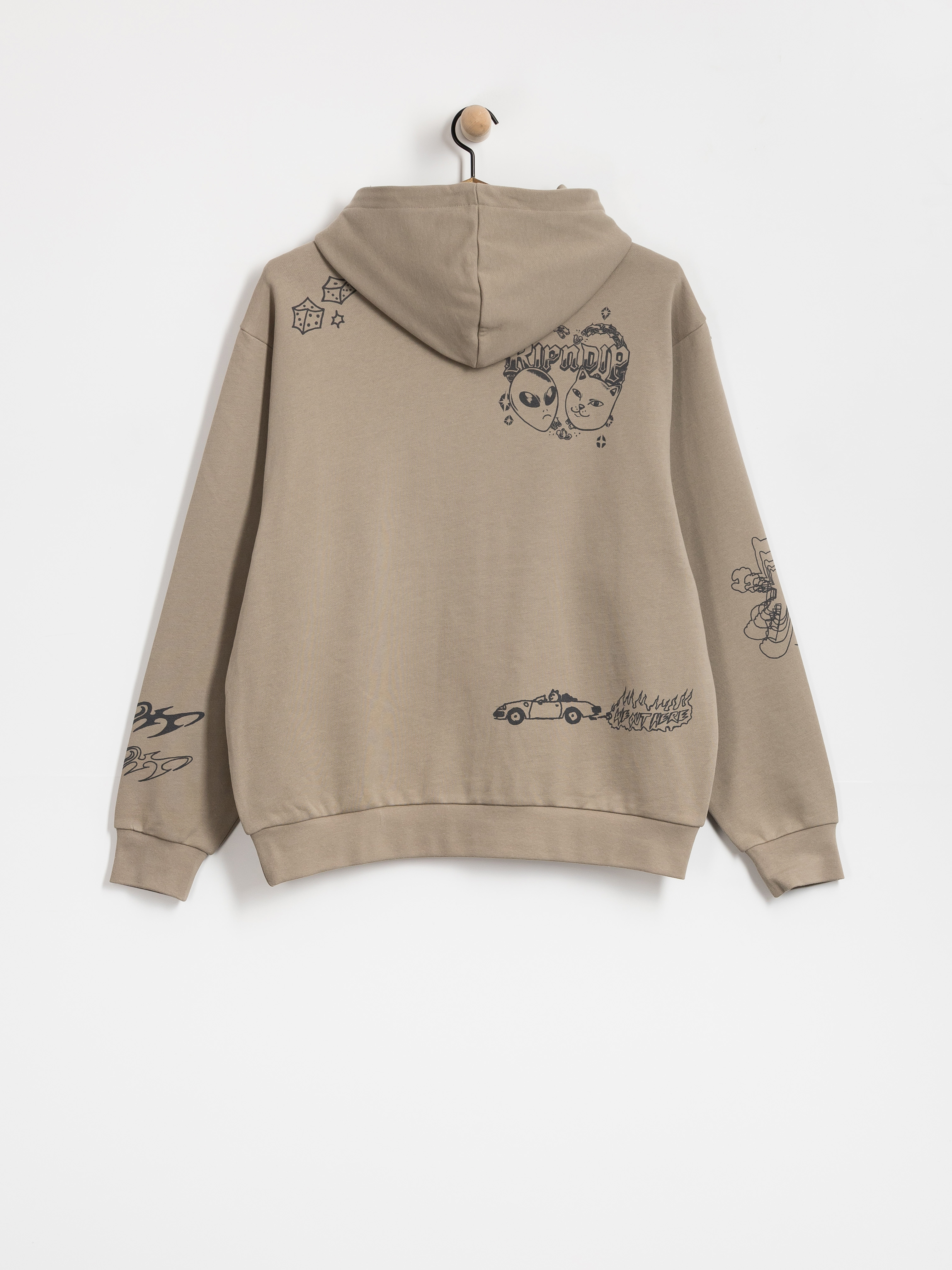 RipNDip Westside Distressed HD Kapucnis pulóver (dark sand wash)