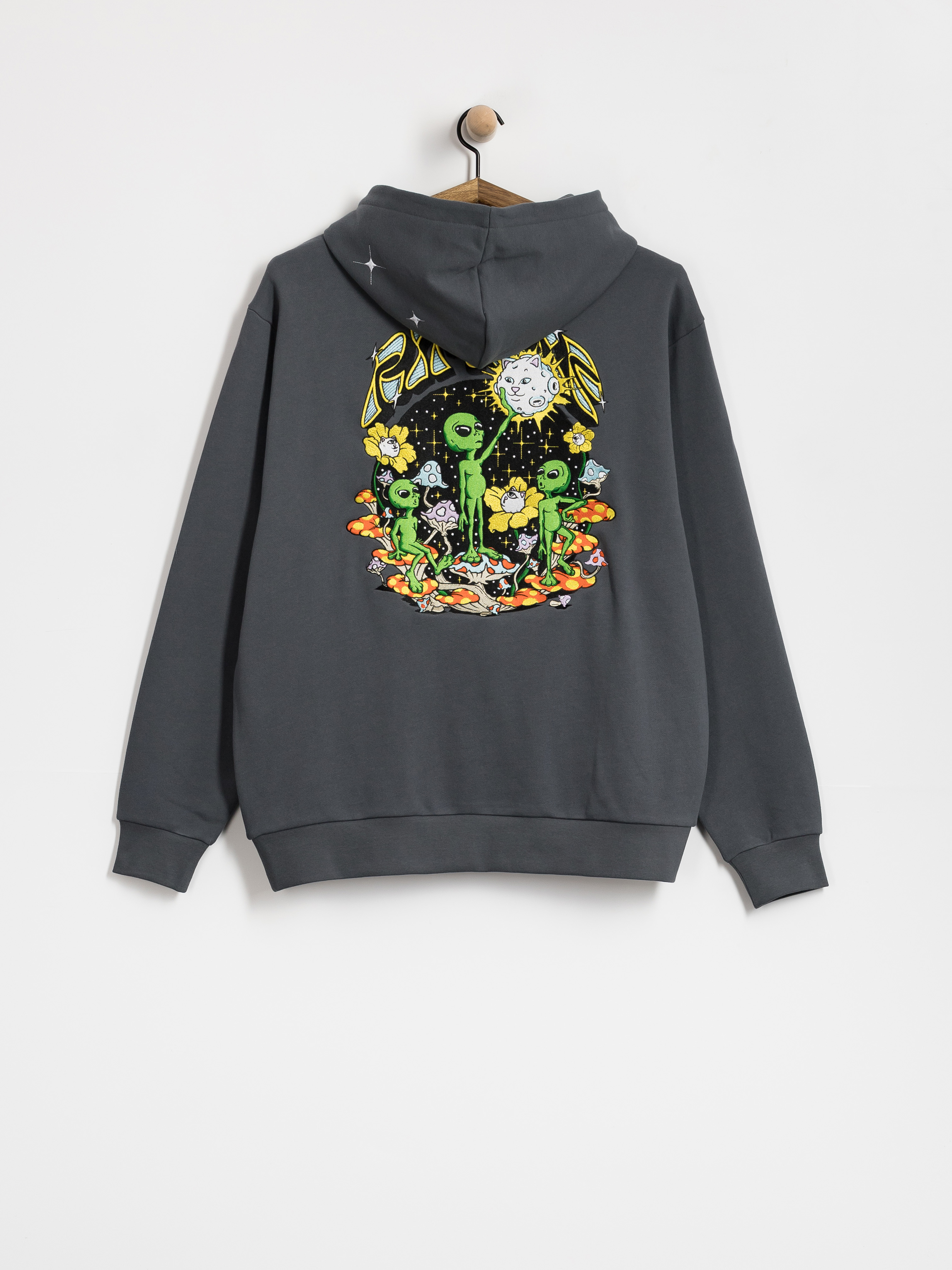RipNDip Find Ur Way Home Double Hood HD Kapucnis pulóver (charcoal mineral wash)