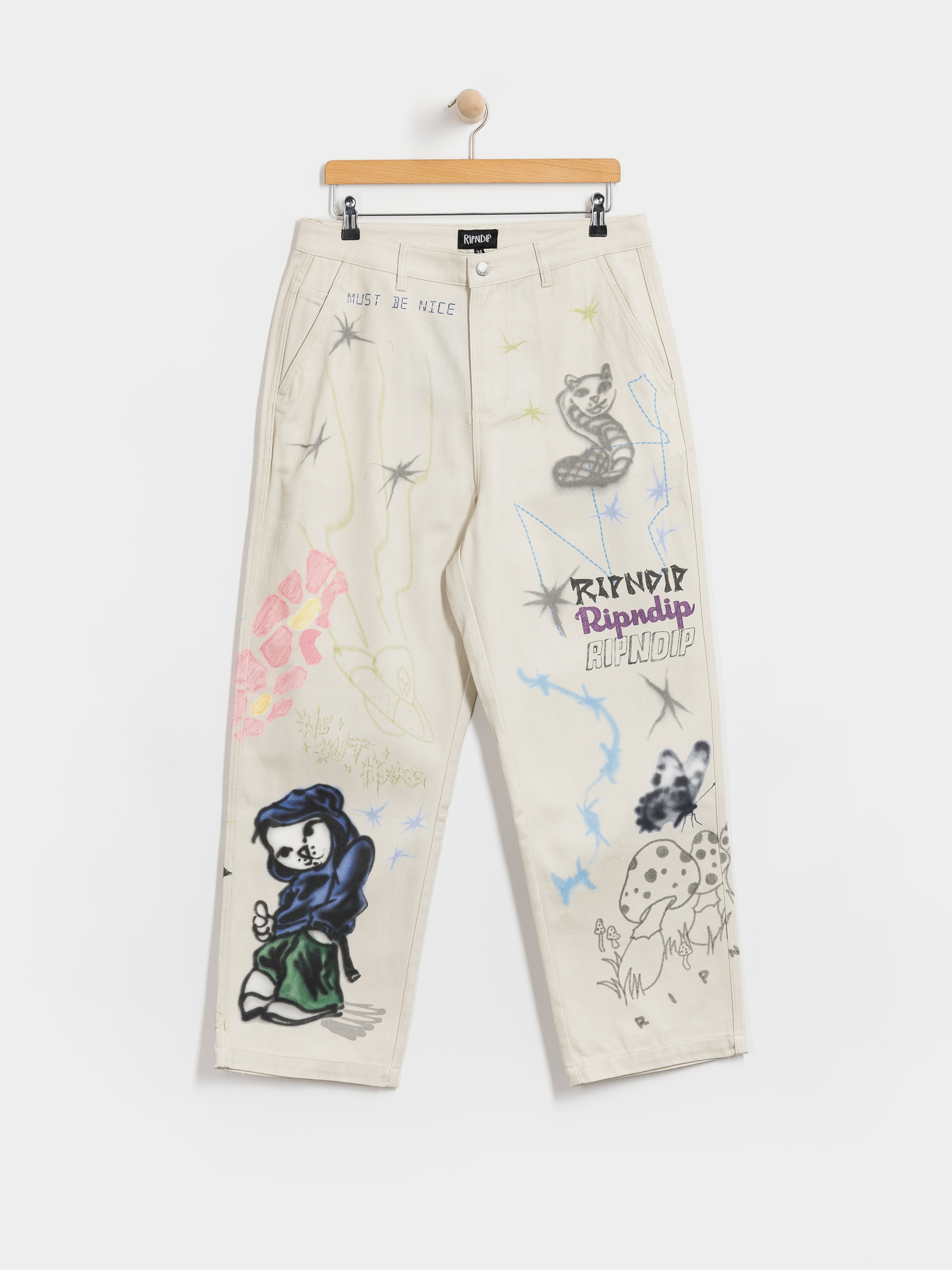 Kisnadrág RipNDip Goosebumps Wide Fit (bone)