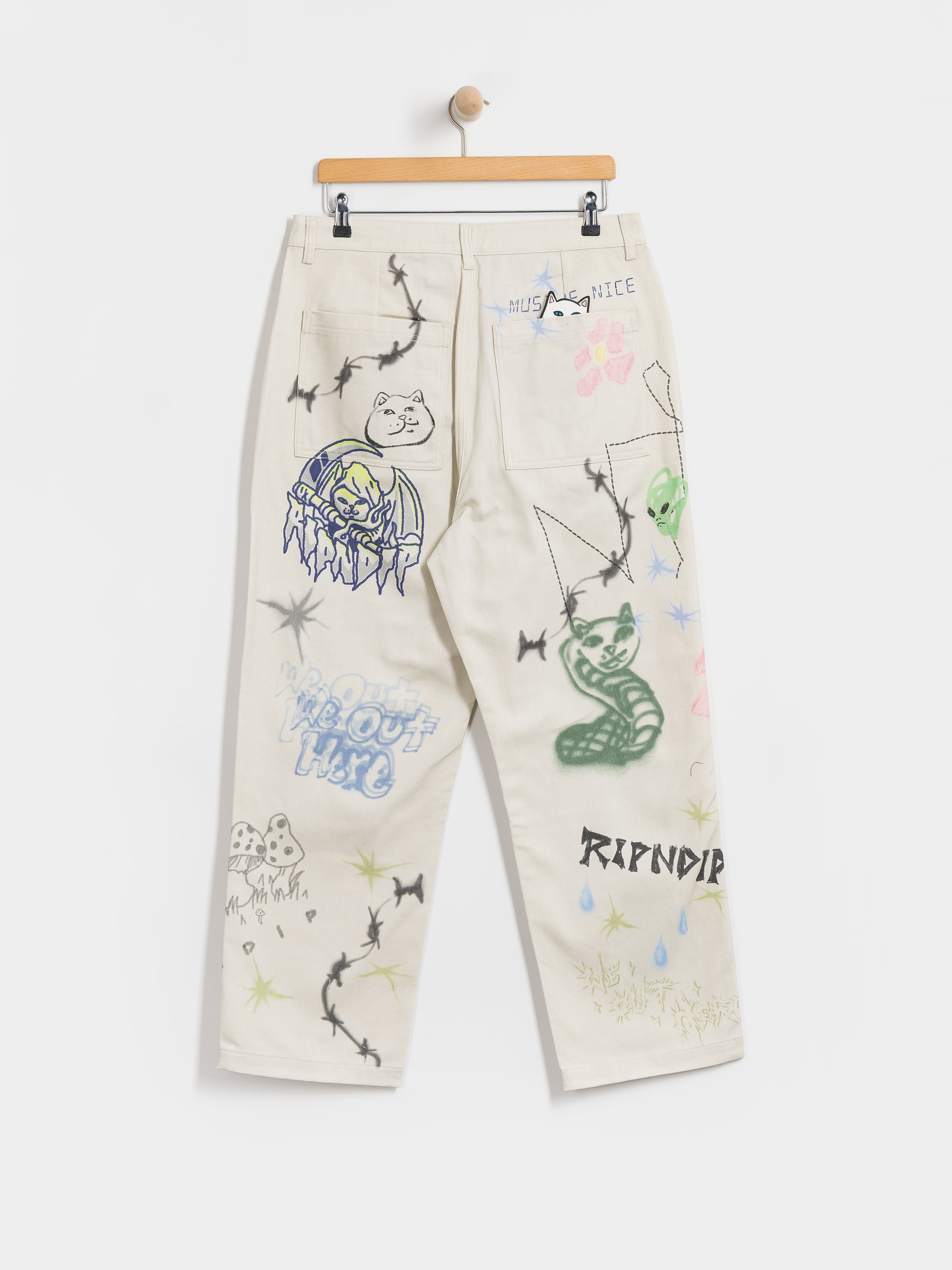 Kisnadrág RipNDip Goosebumps Wide Fit (bone)