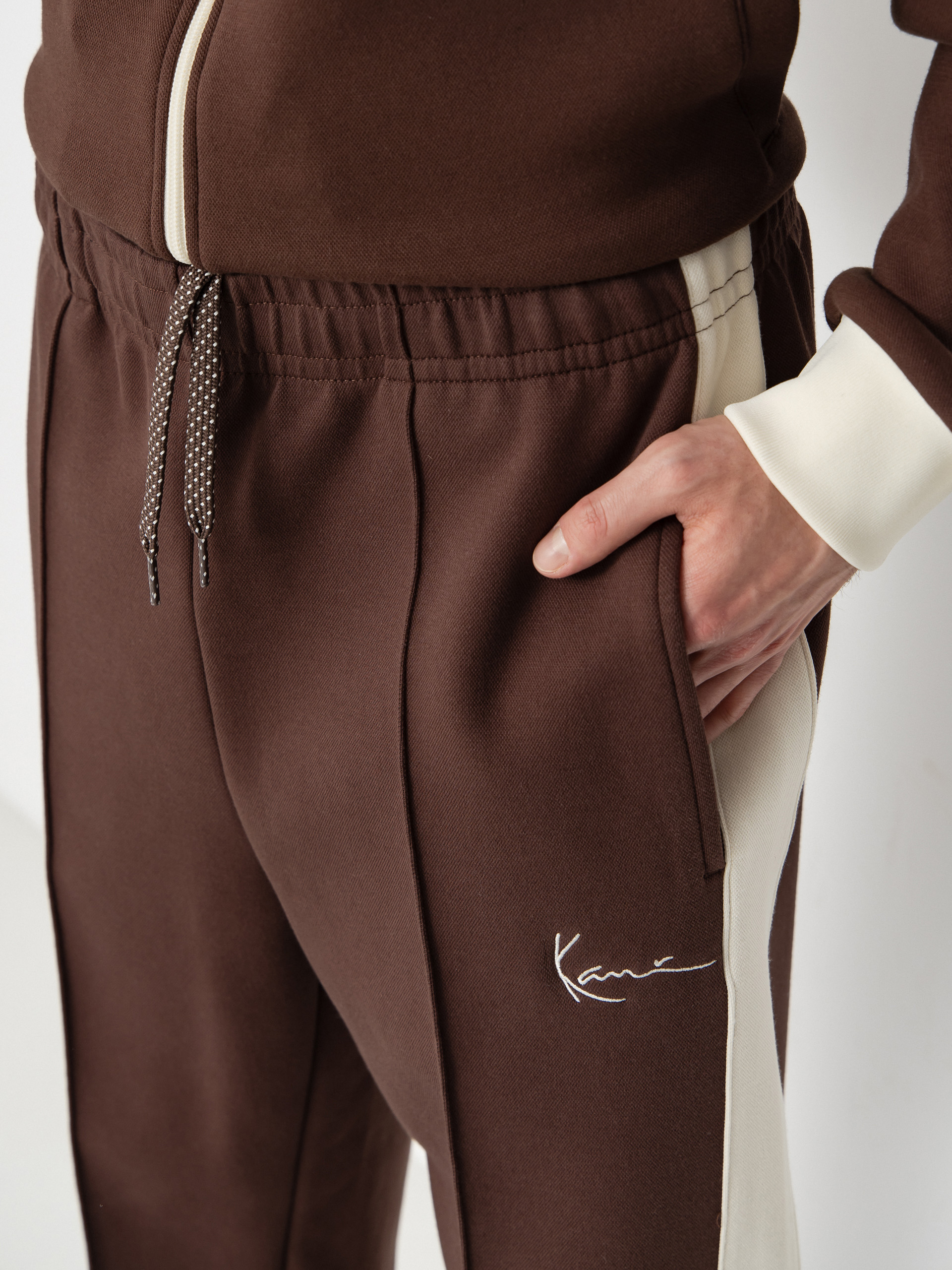 Karl Kani Signature Sidestripe Pique Kisnadrág (brown)