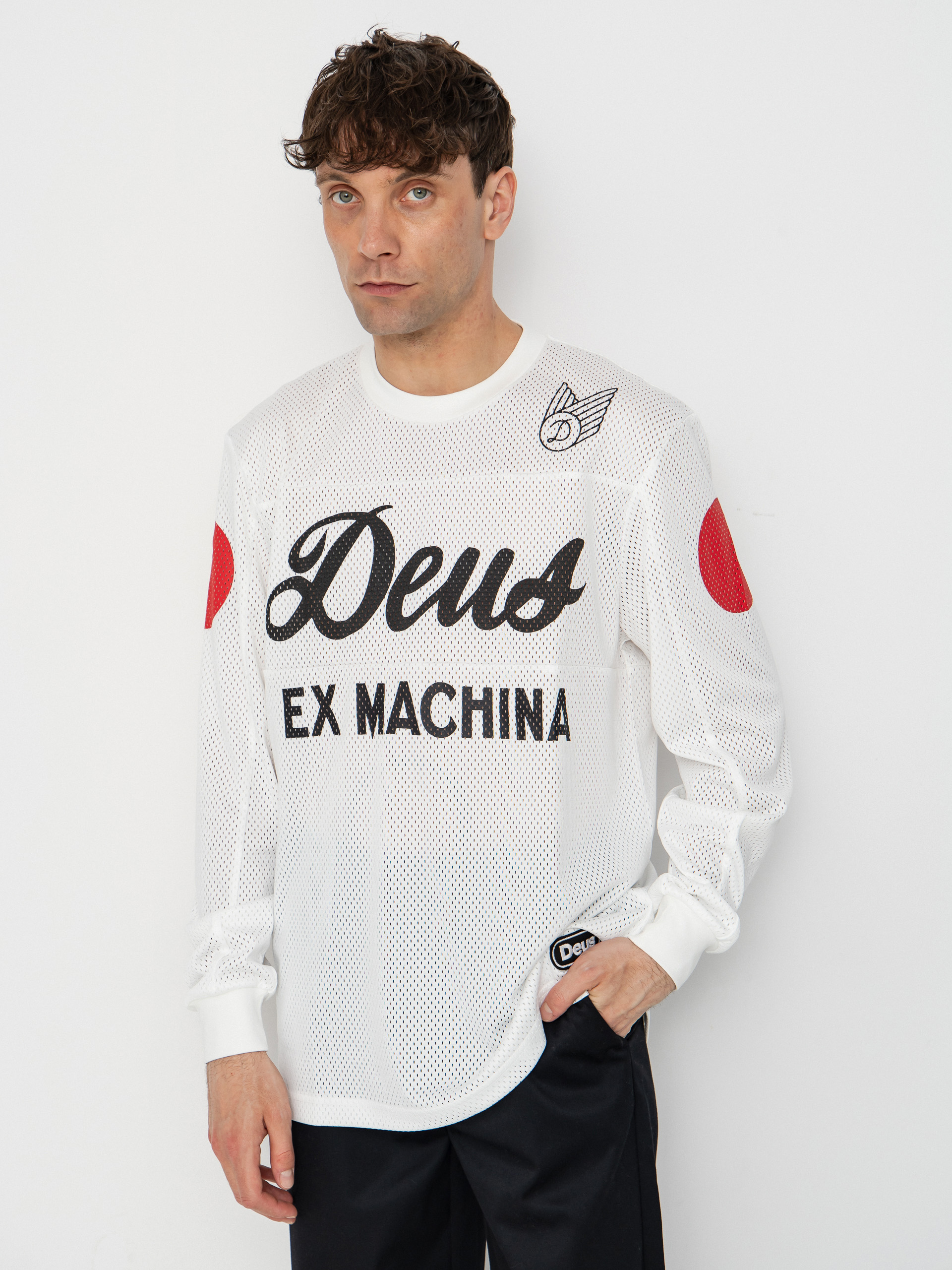 Deus Ex Machina Saber Moto Jersey Póló (vintage white)