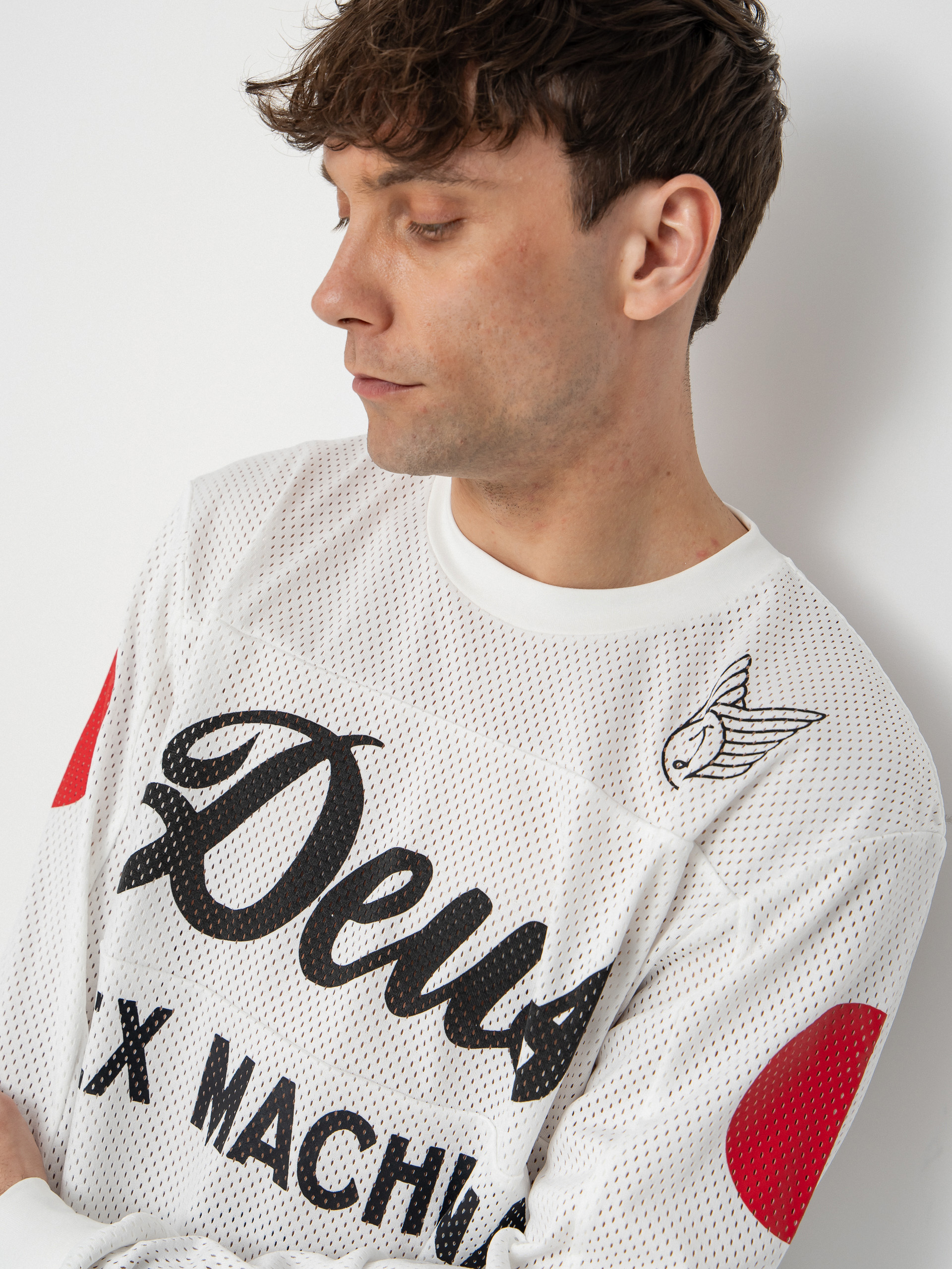 Deus Ex Machina Saber Moto Jersey Póló (vintage white)