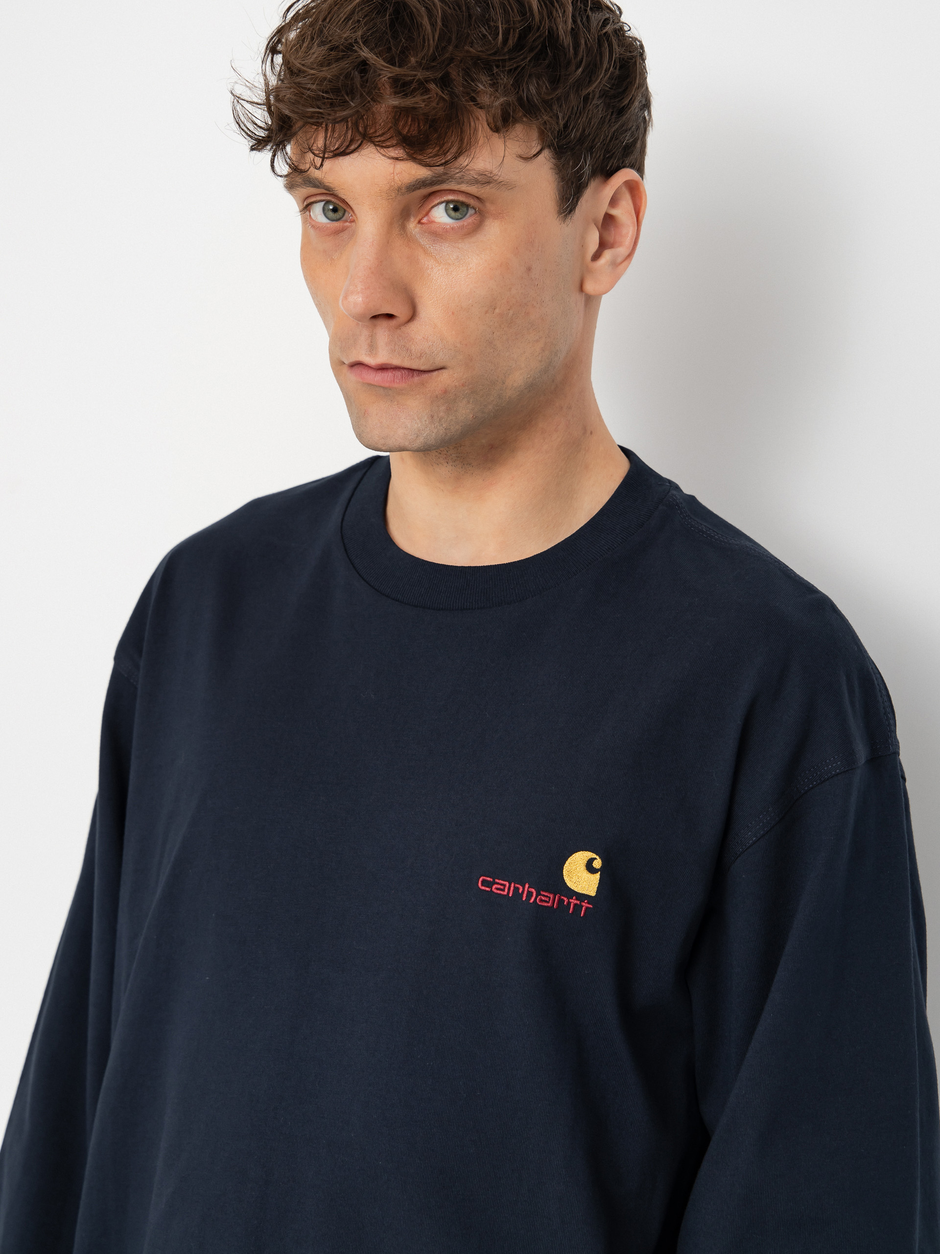 Hosszú ujjú felső Carhartt WIP American Script (deep night)