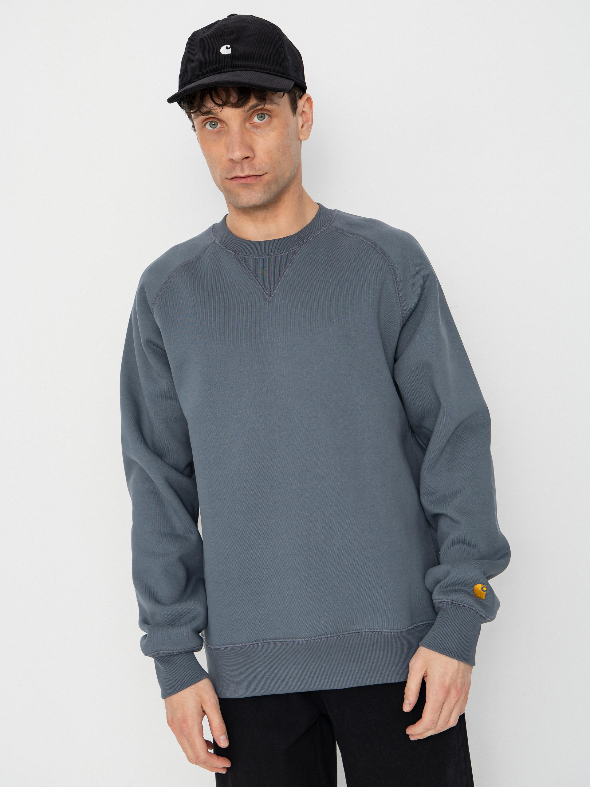 Pulóver Carhartt WIP Chase (cozy blue/gold)
