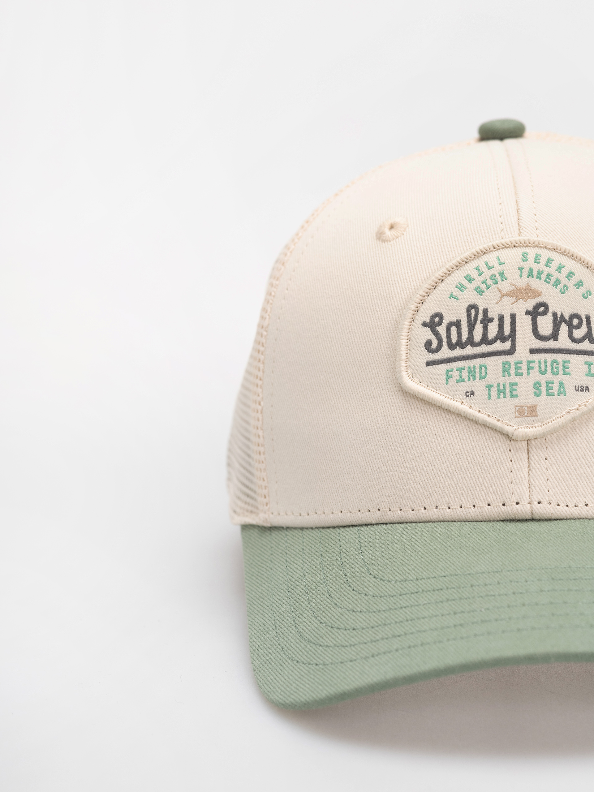 Baseball sapka Salty Crew Border Trucker (off white/mid green)