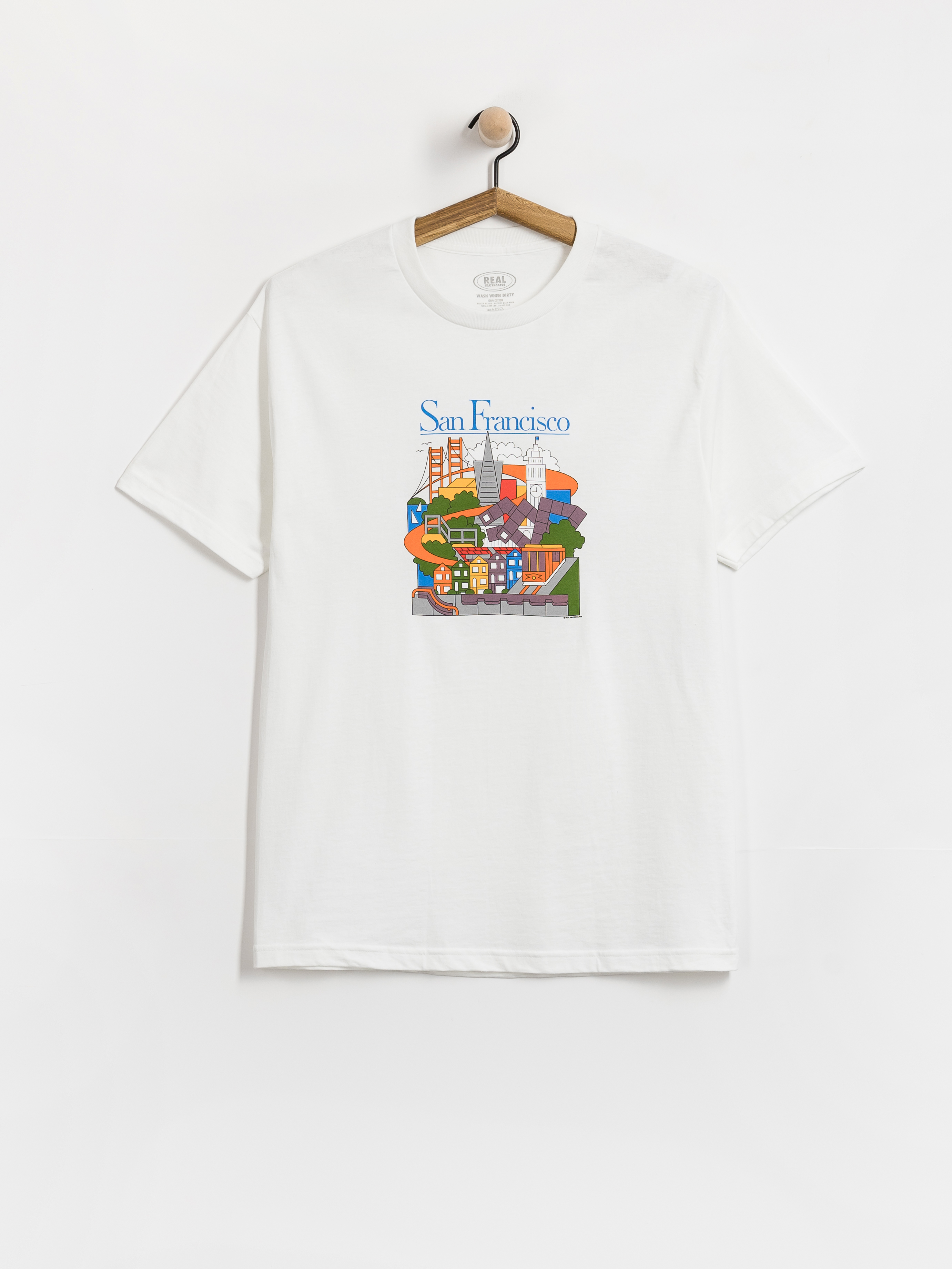 Póló Real Sf Travel (white w/multi color print)