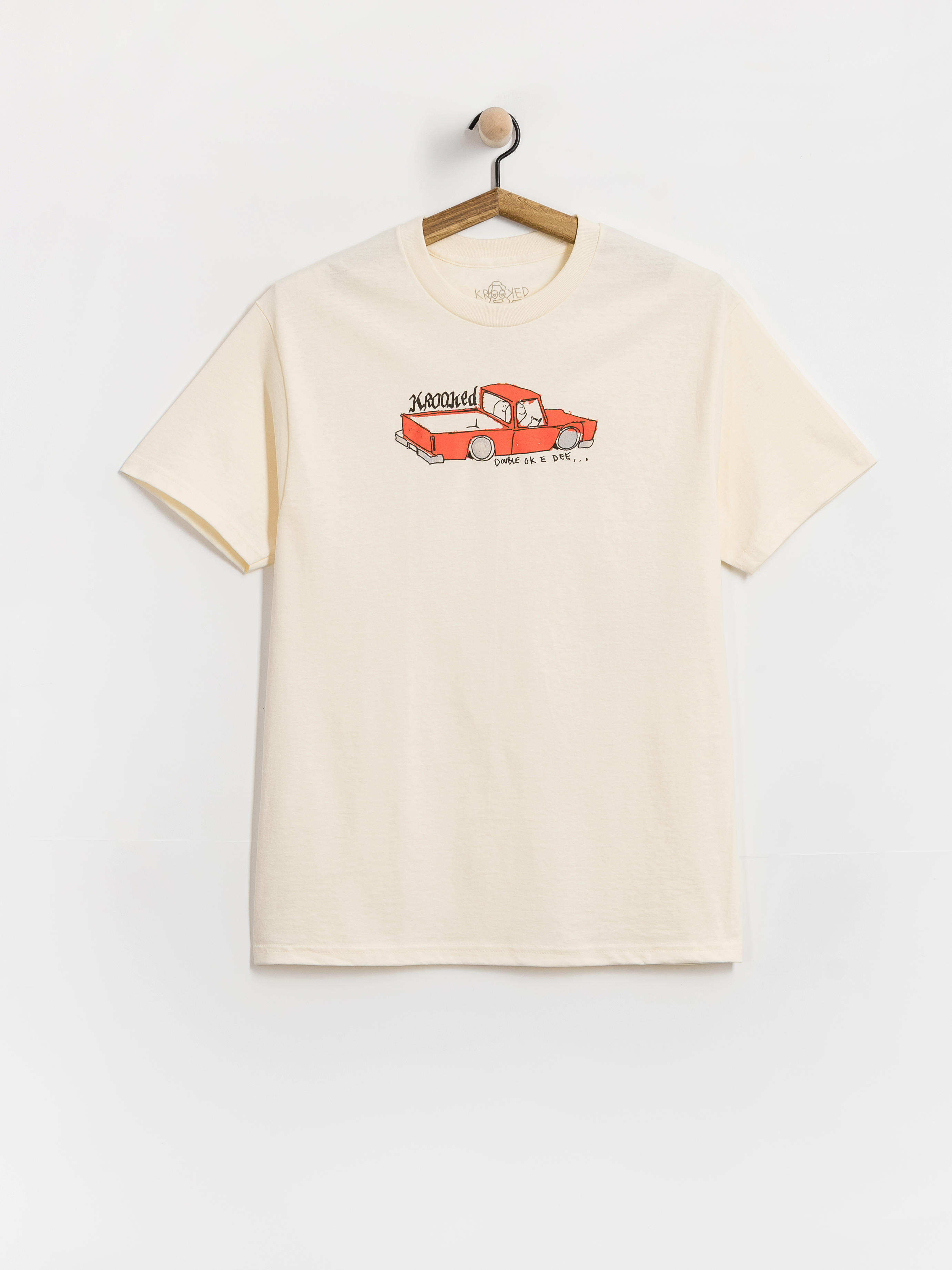 Póló Krooked Double Ok (cream w/multi color print)