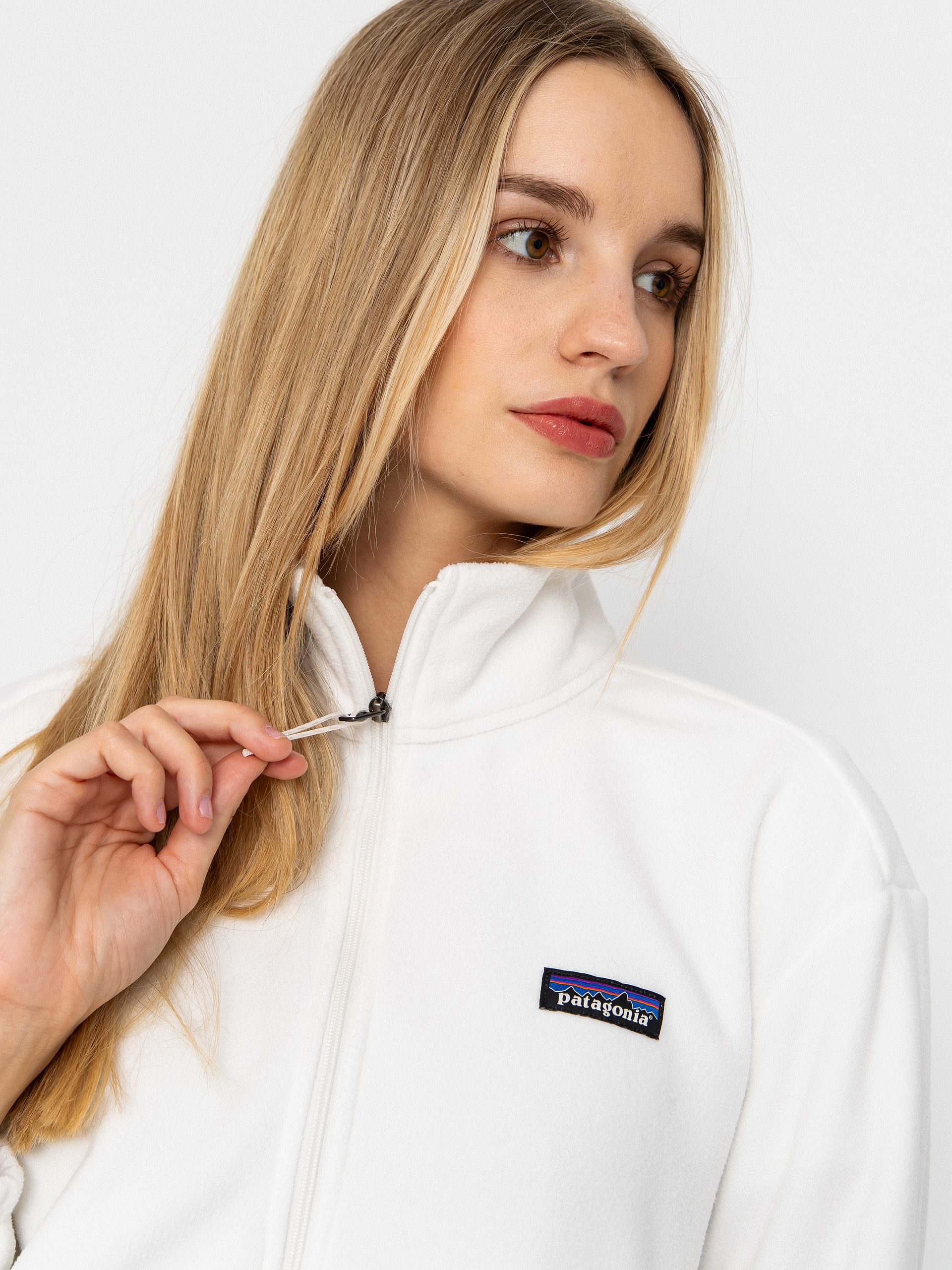 Női Patagonia Micro D 1/2 Zip Polár pulóver (birch white)
