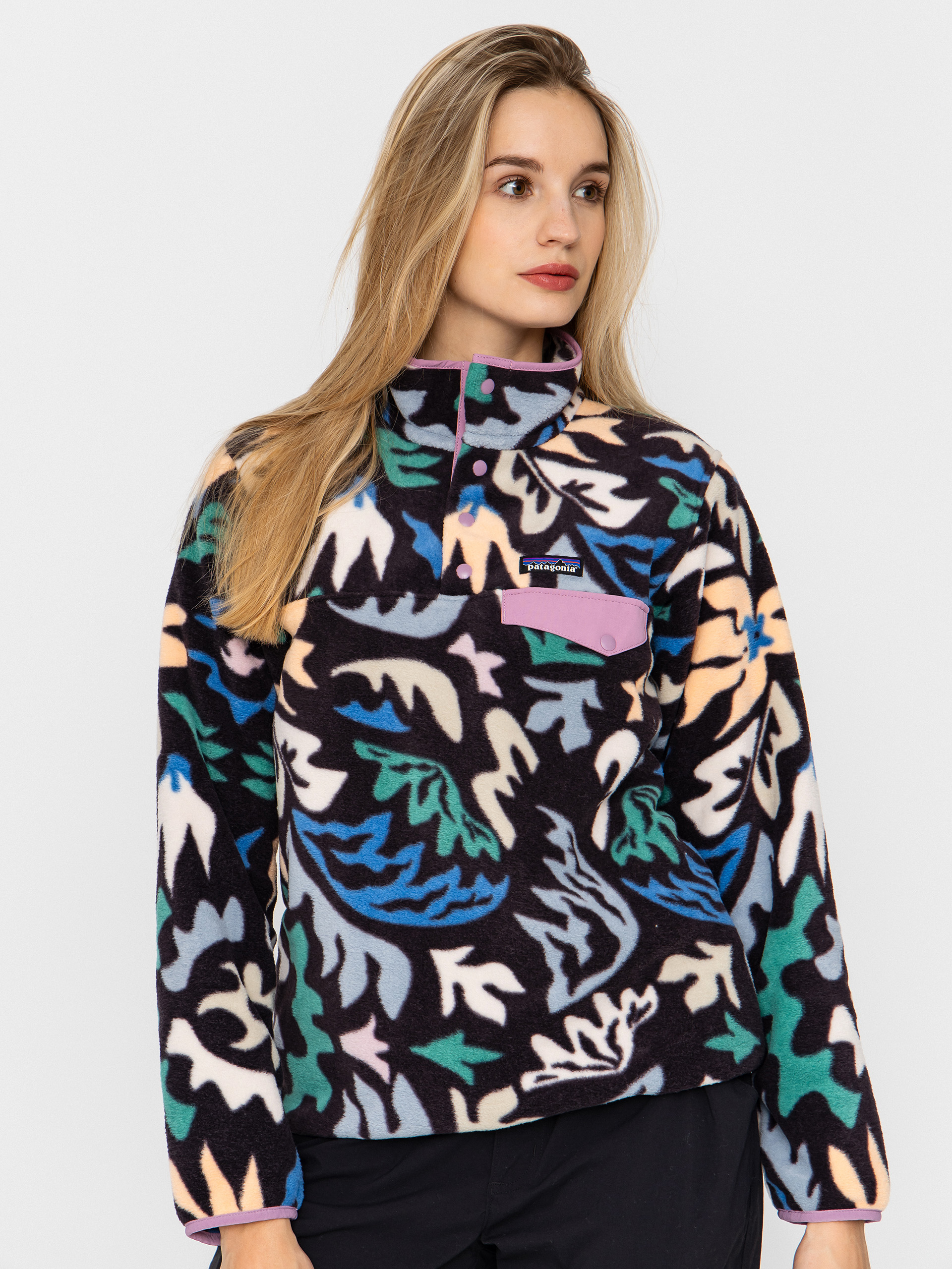 Patagonia Lightweight Synchilla Snap T Wmn Polár pulóver (kaleido/black)