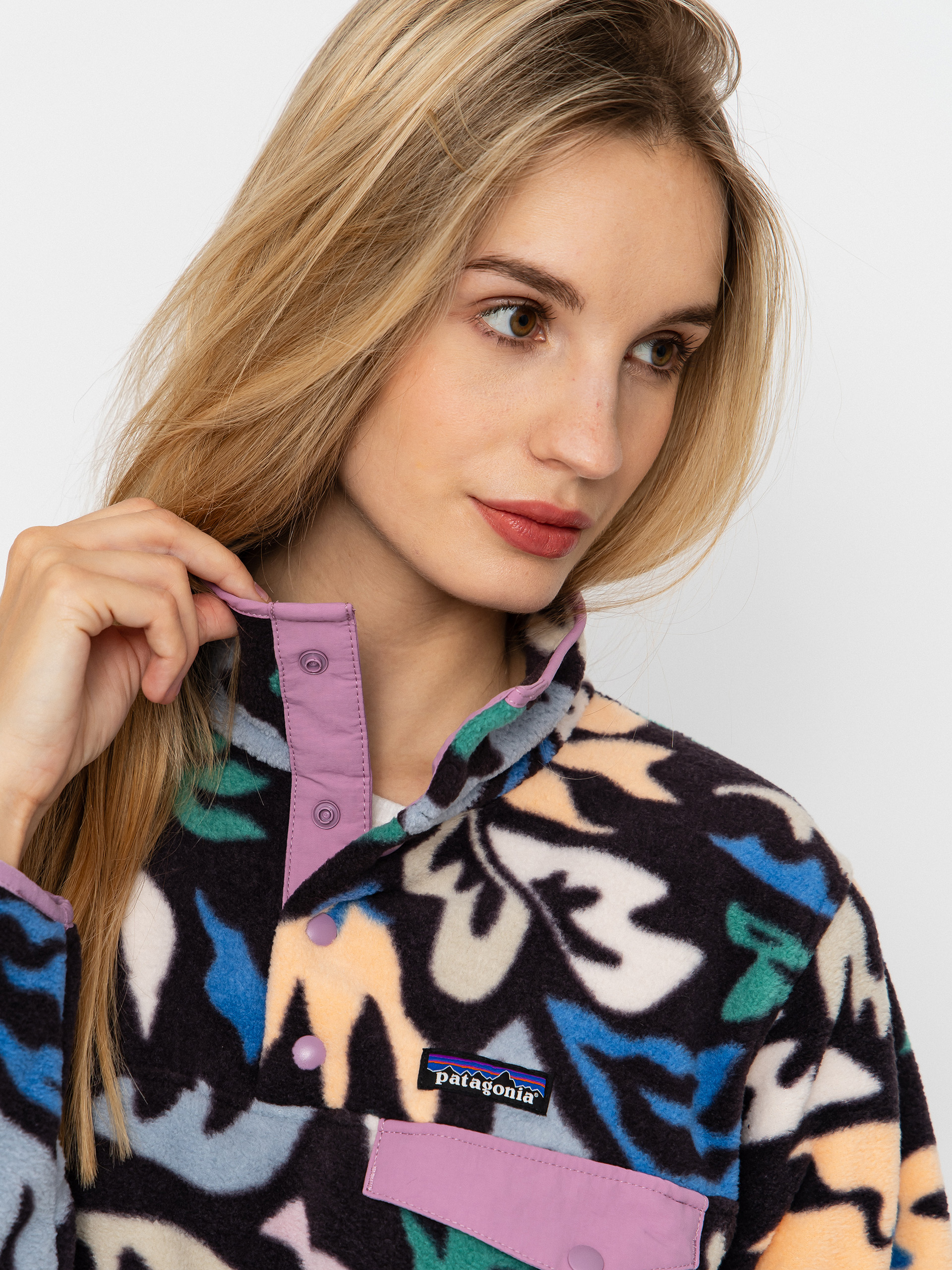 Női Patagonia Lightweight Synchilla Snap T Polár pulóver (kaleido/black)