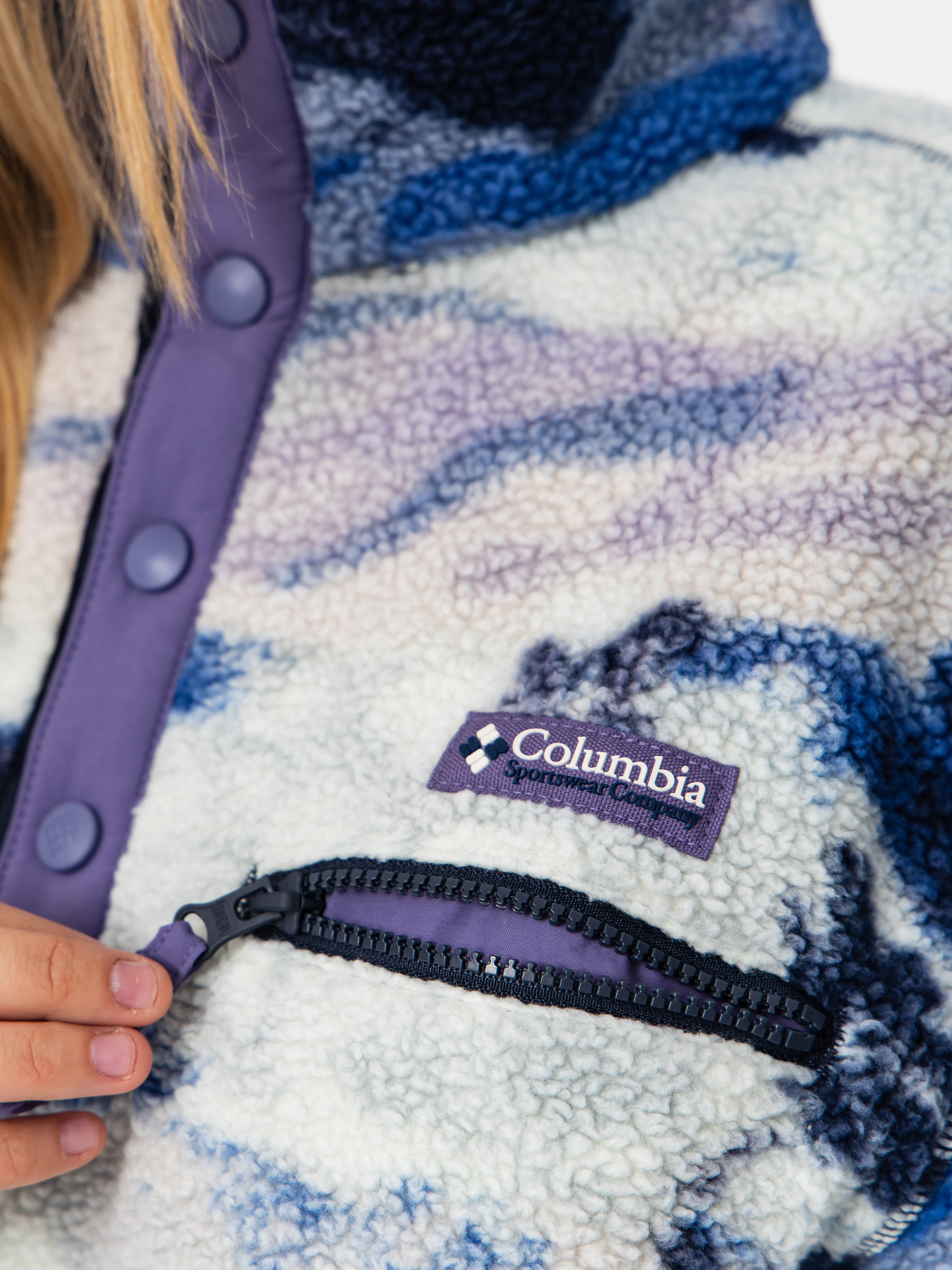 Női Columbia Helvetia II Printed Cropped Half Snap Polár pulóver (nocturnal/dreaming)