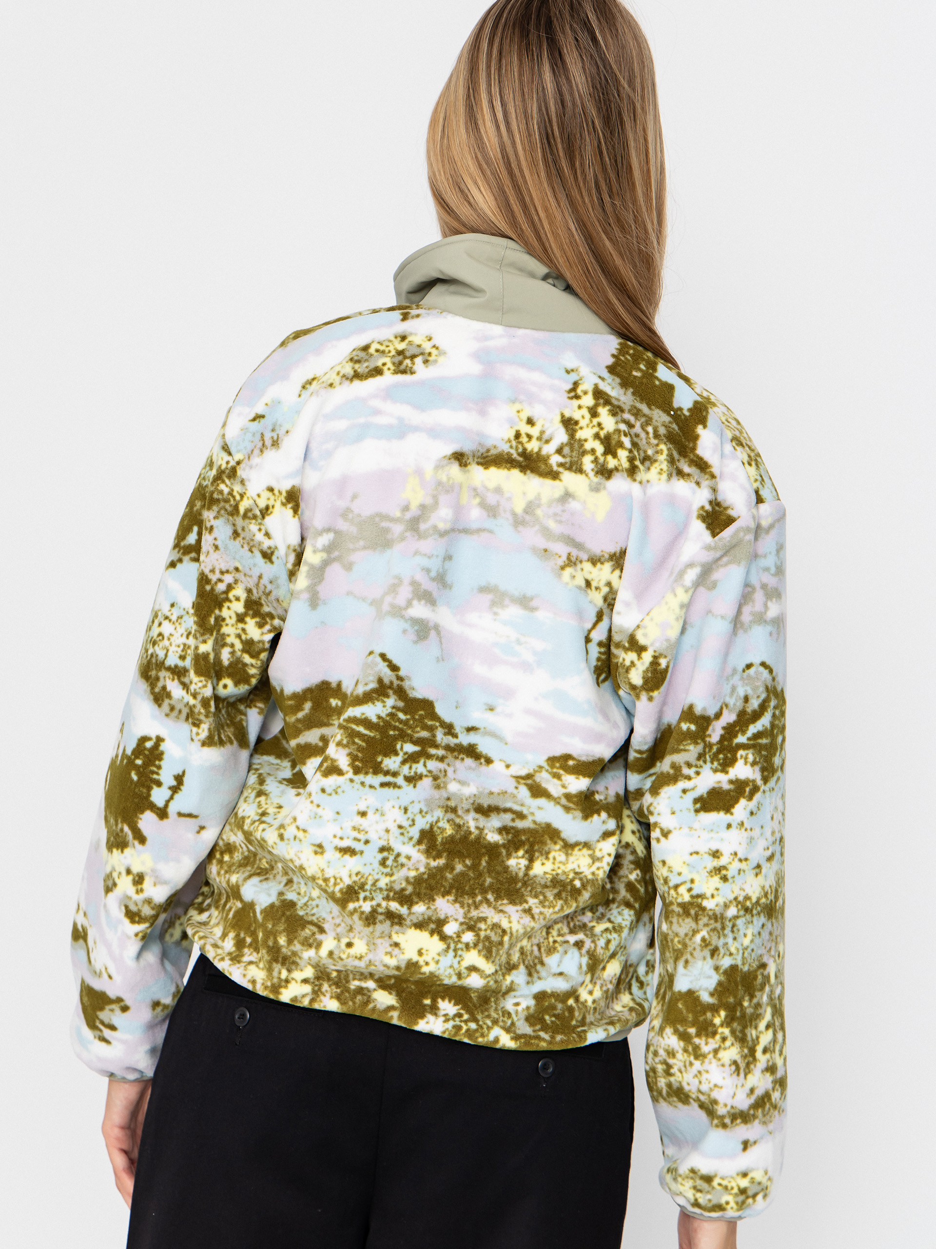 Női Columbia Sequoia Grove Printed Half Zip Polár pulóver (citron haze/fieldaze)