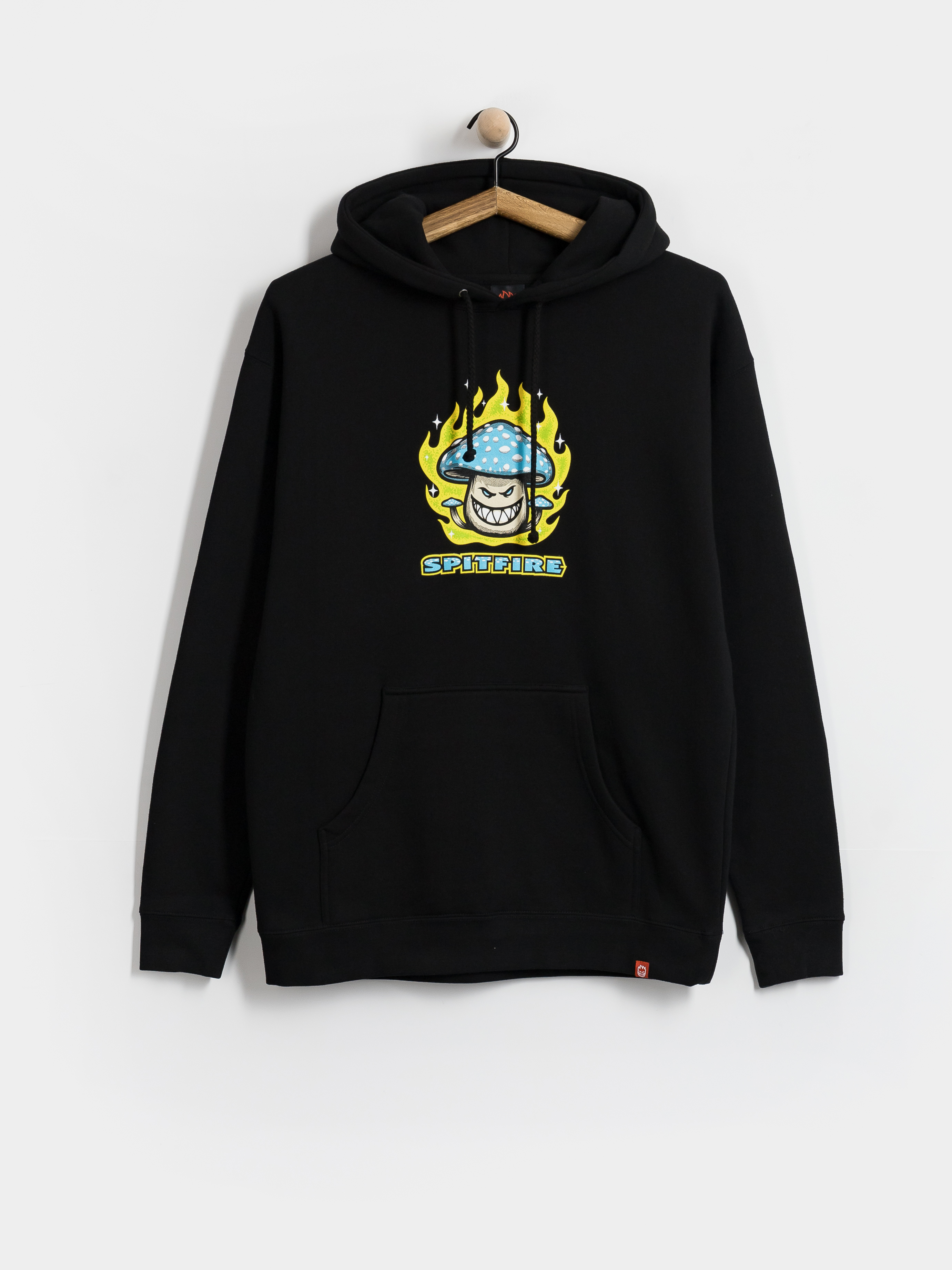 Kapucnis pulóver Spitfire Mushroom Bighead HD (black w/multi color print)