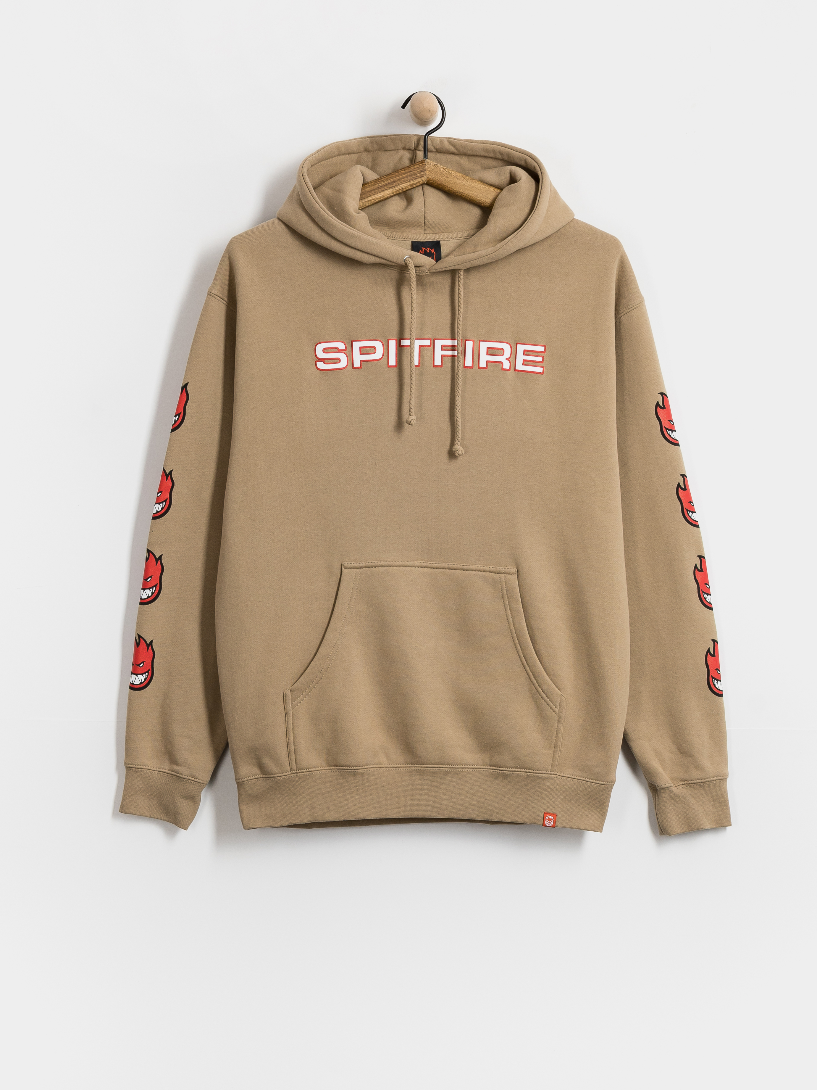 Kapucnis pulóver Spitfire Classic 87 Bighead Fill Sleeve HD (sandstone w/red white black prints)