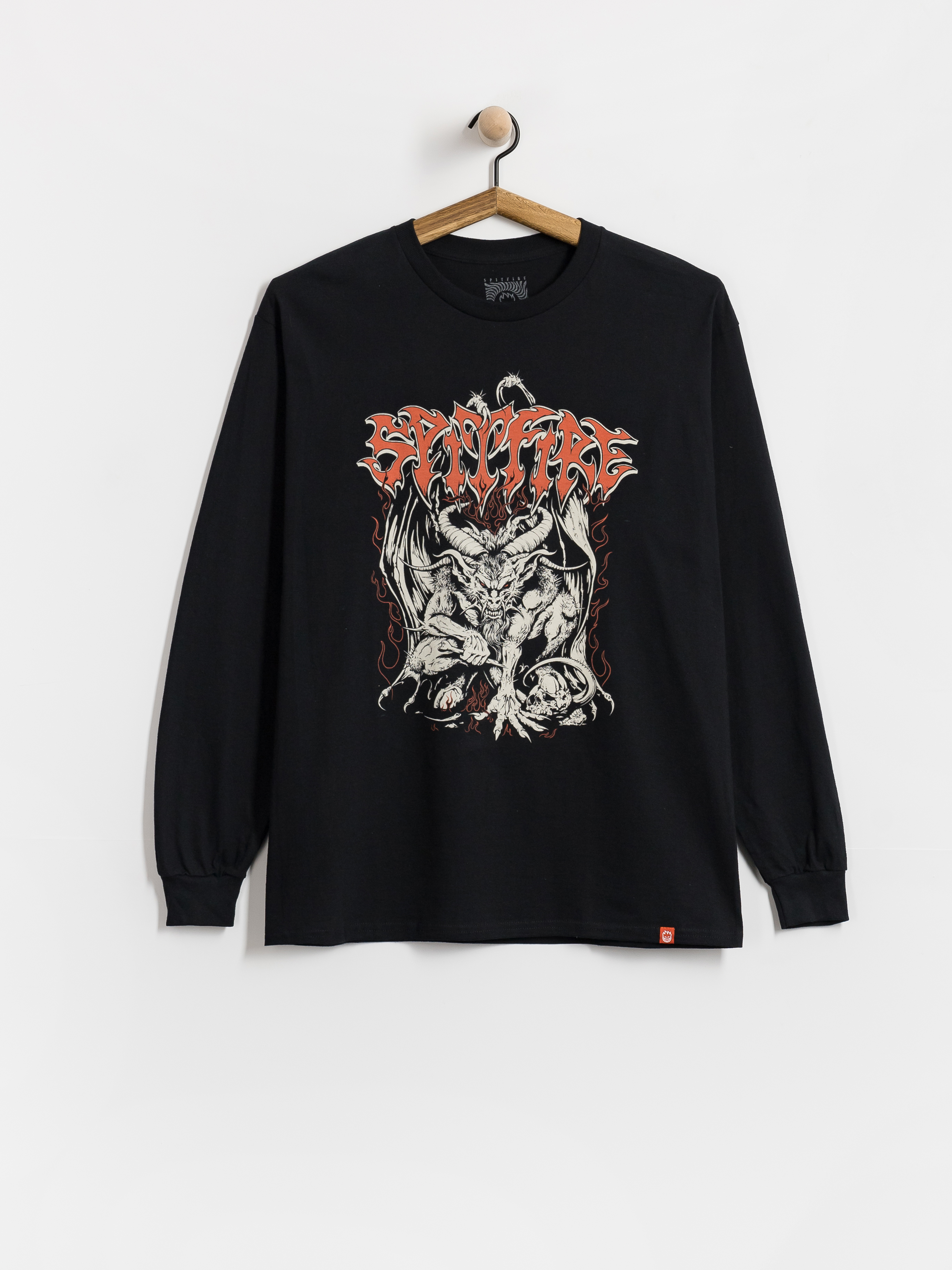 Hosszú ujjú felső Spitfire Demon (black w/multi color discharge print)
